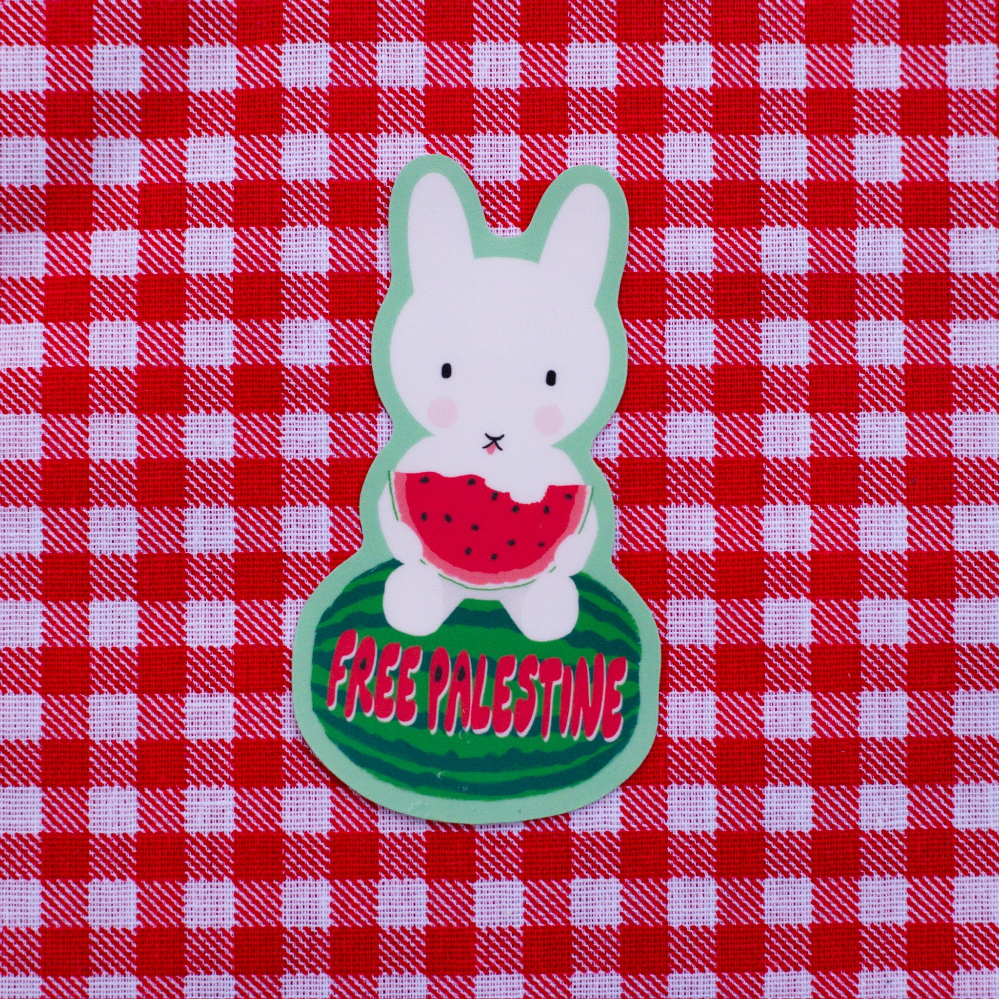 Clem the Bun says "Free Palestine!" Sticker