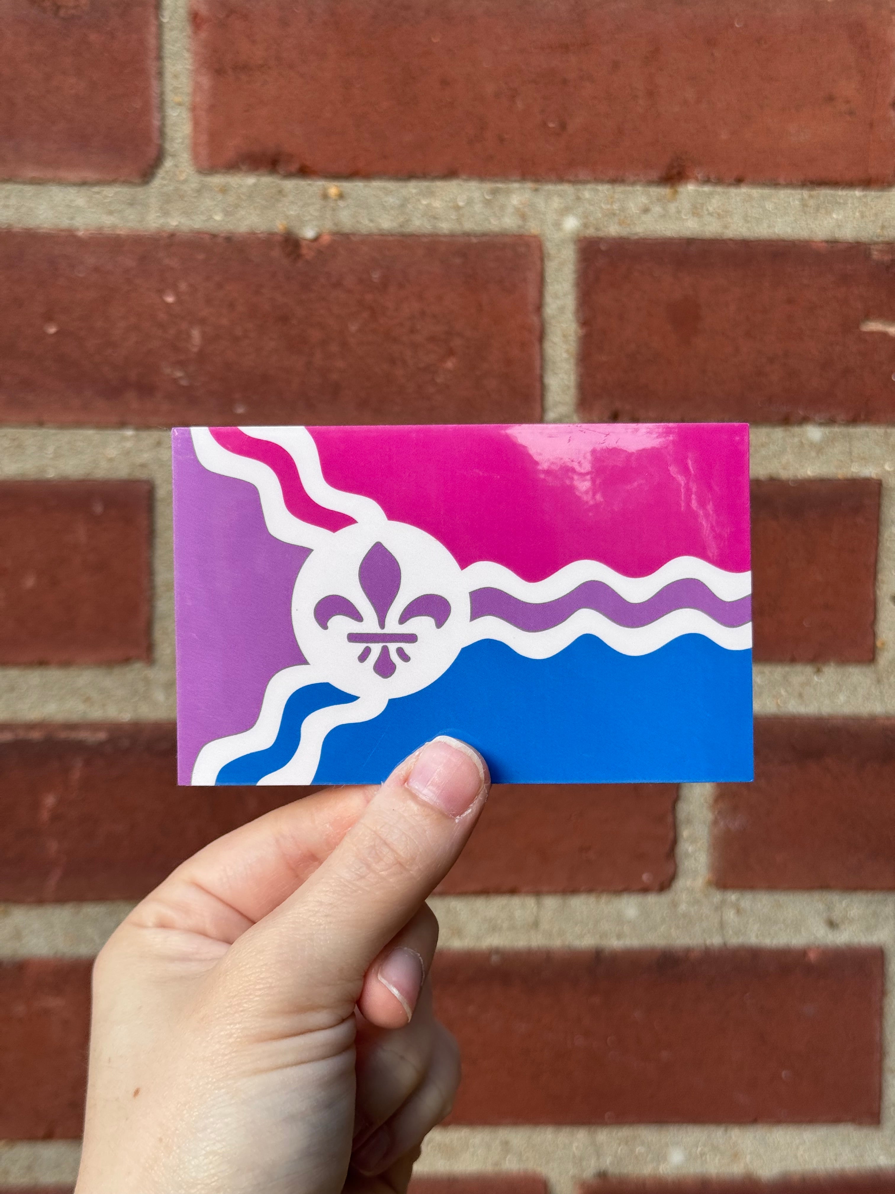Saint Louis Bisexual Pride Flag Sticker