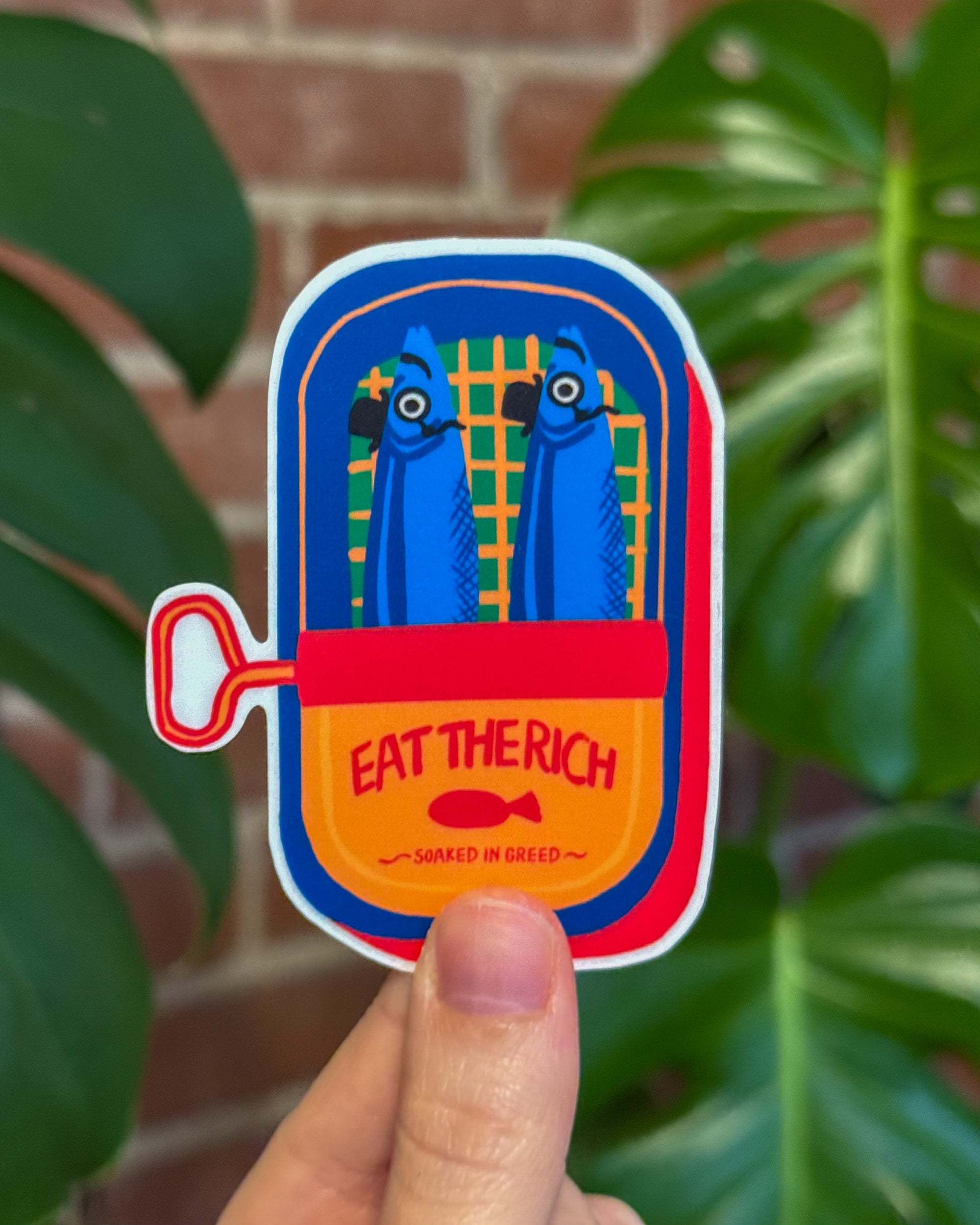 Eat the Rich Sardine Tin Sticker