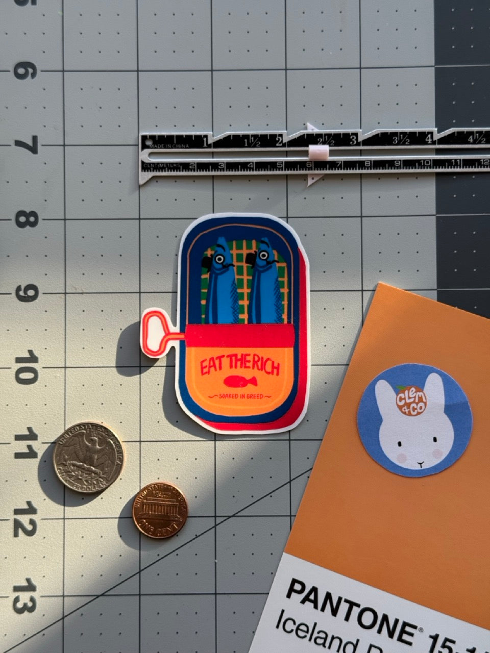 Eat the Rich Sardine Tin Sticker