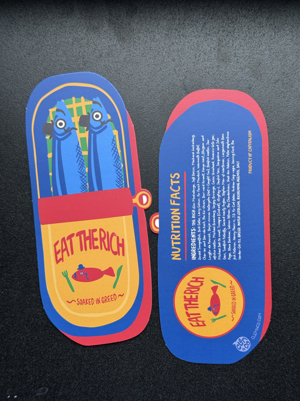 Eat the Rich Sardine Tin Bookmark
