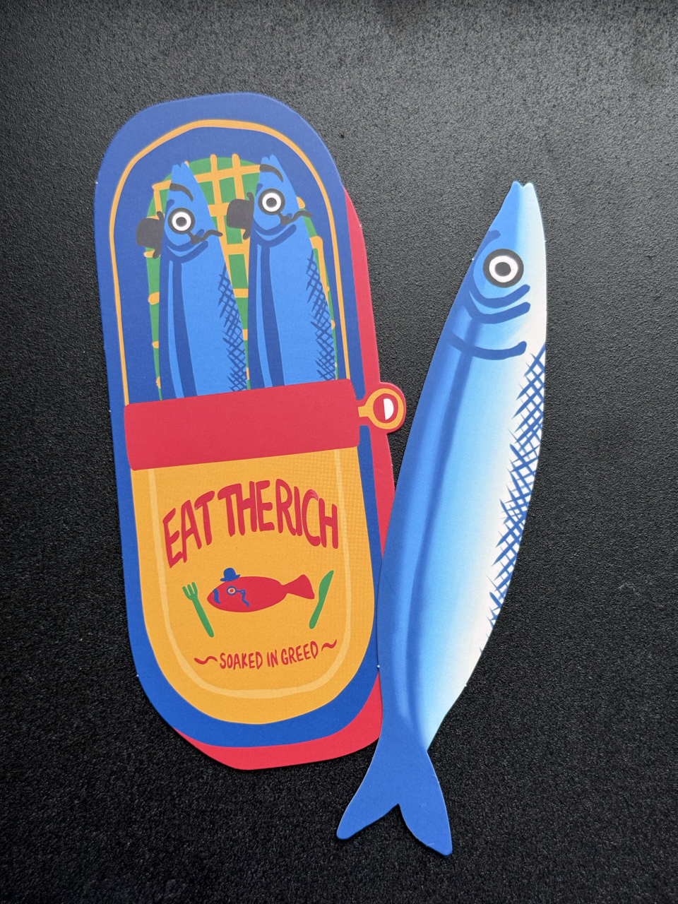 Eat the Rich Sardine Tin Bookmark