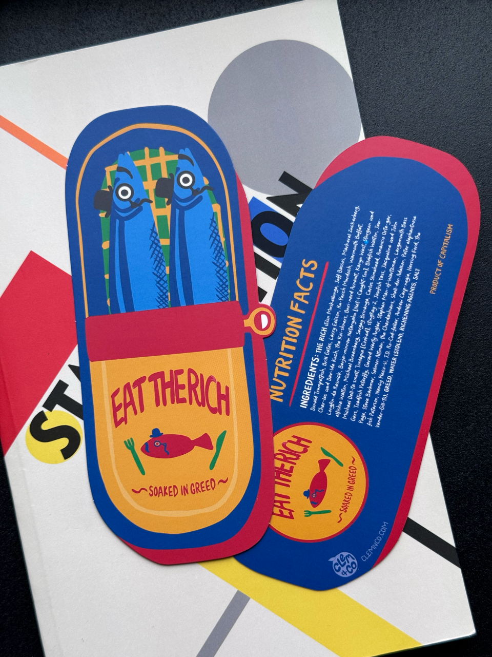 Eat the Rich Sardine Tin Bookmark