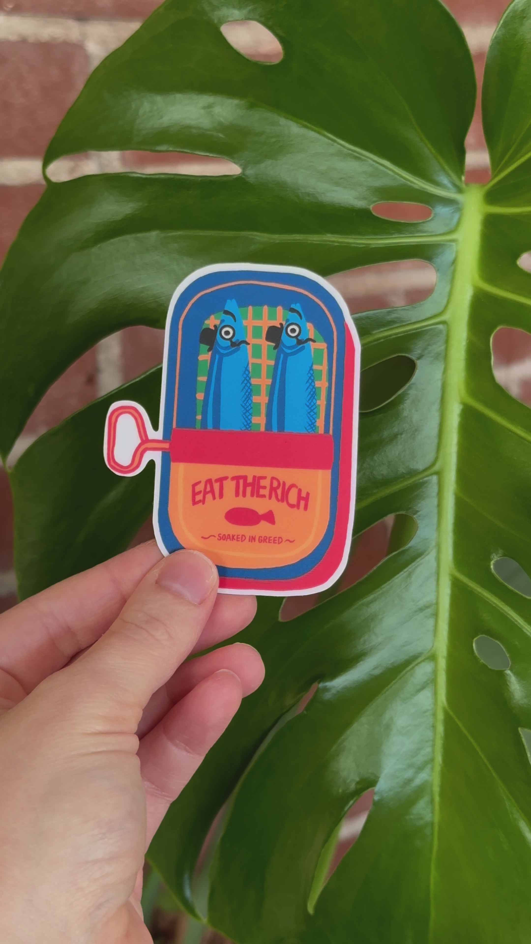 Eat the Rich Sardine Tin Sticker
