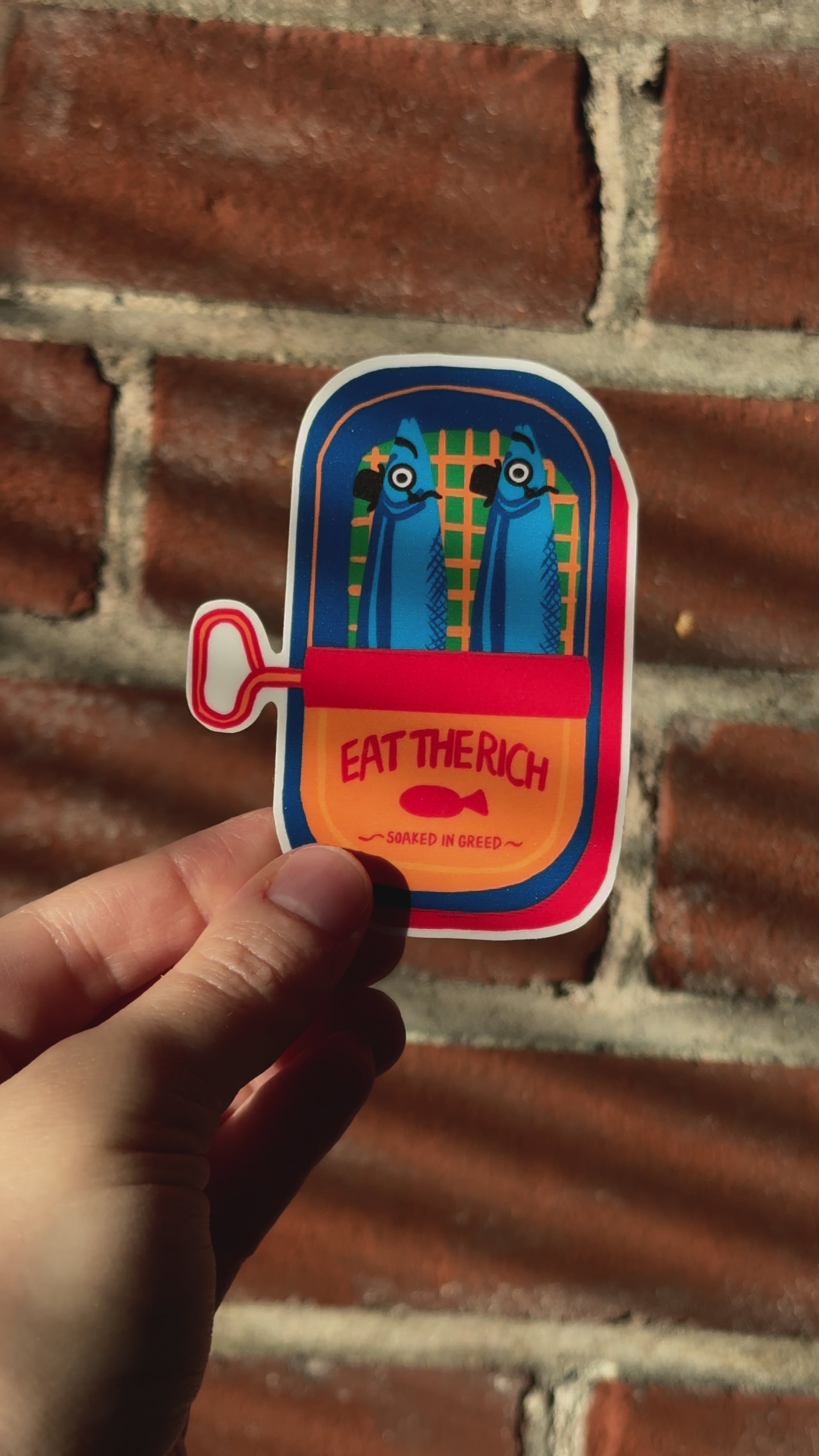 Eat the Rich Sardine Tin Sticker