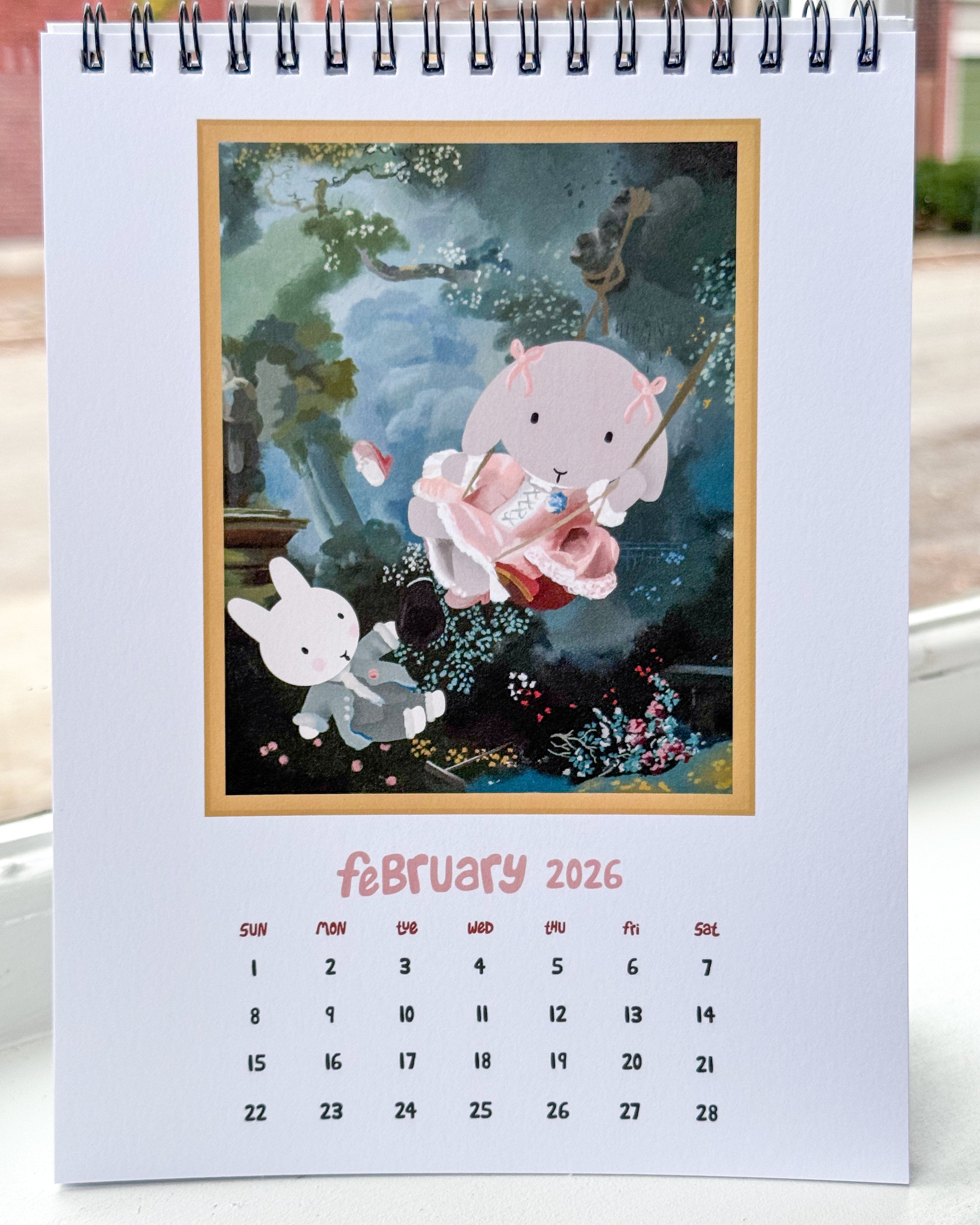 2026 Desktop Bunny Art Calendar: "Masterpieces by Claude Bunet"