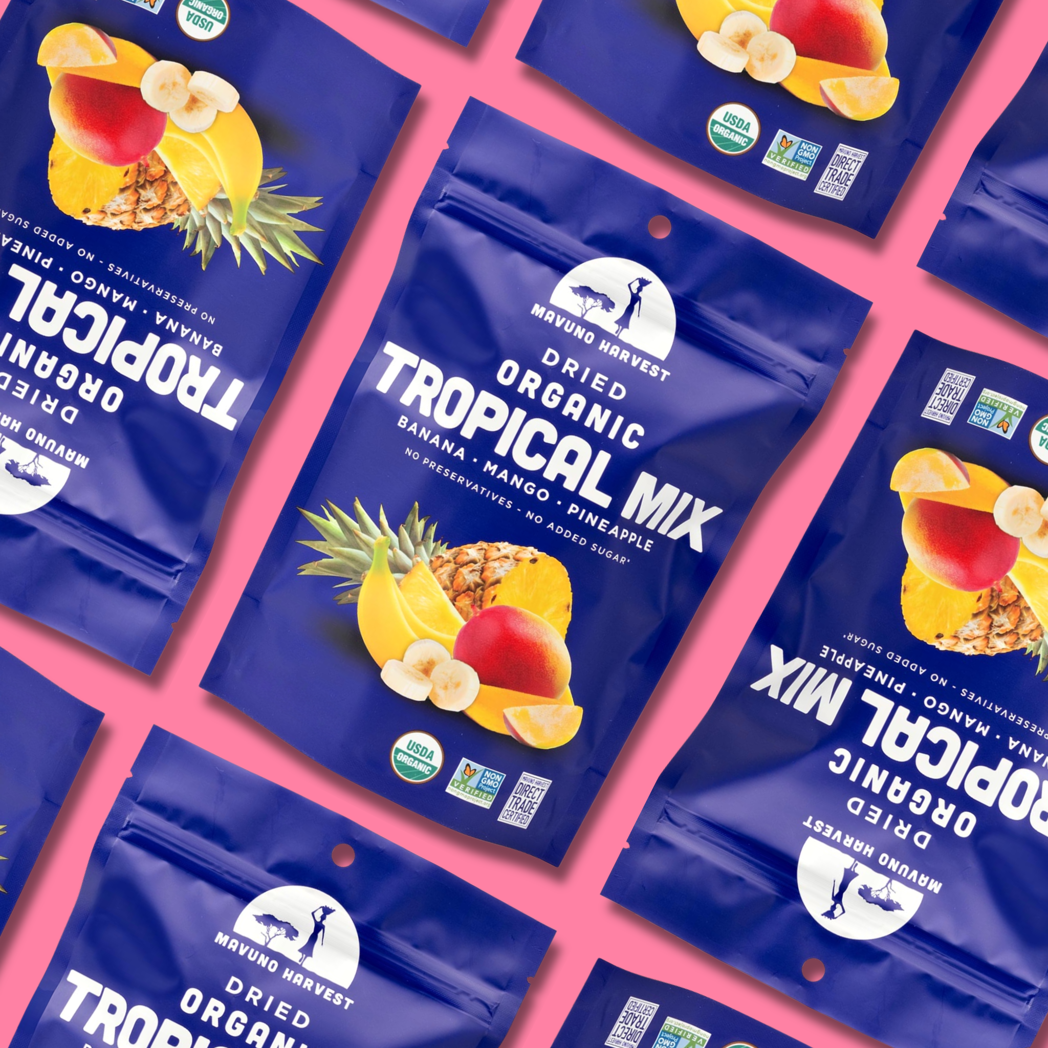 Organic Dried Tropical Mix (Mango, Banana, Pineapple), 2oz