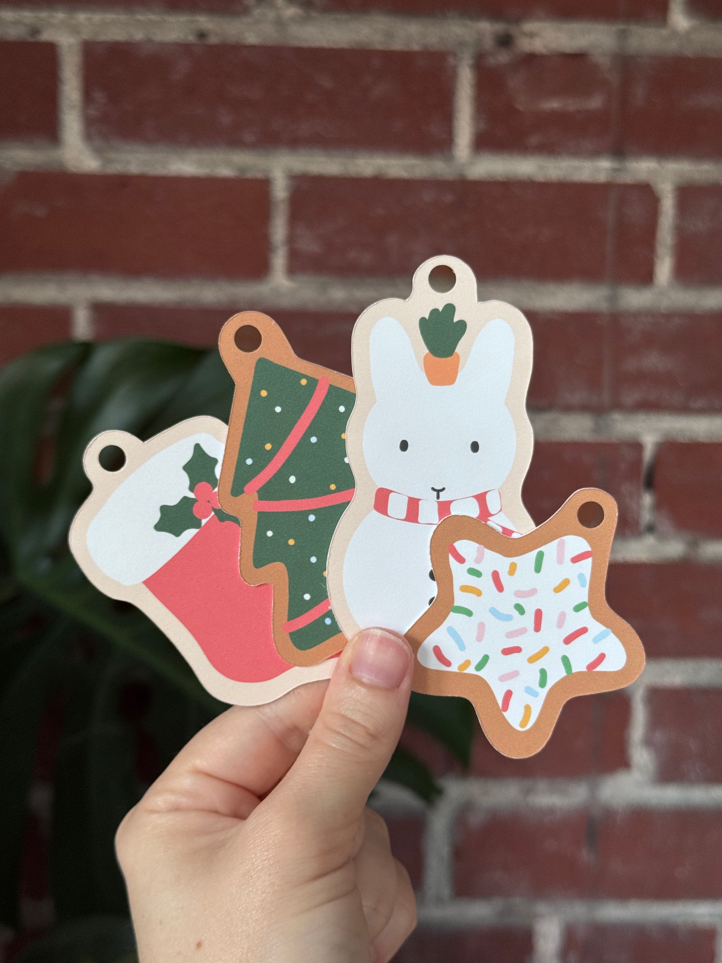 Christmas Cookies Gift Tags, Set of 8  - “Sugarplums & Gingerbread Buns"