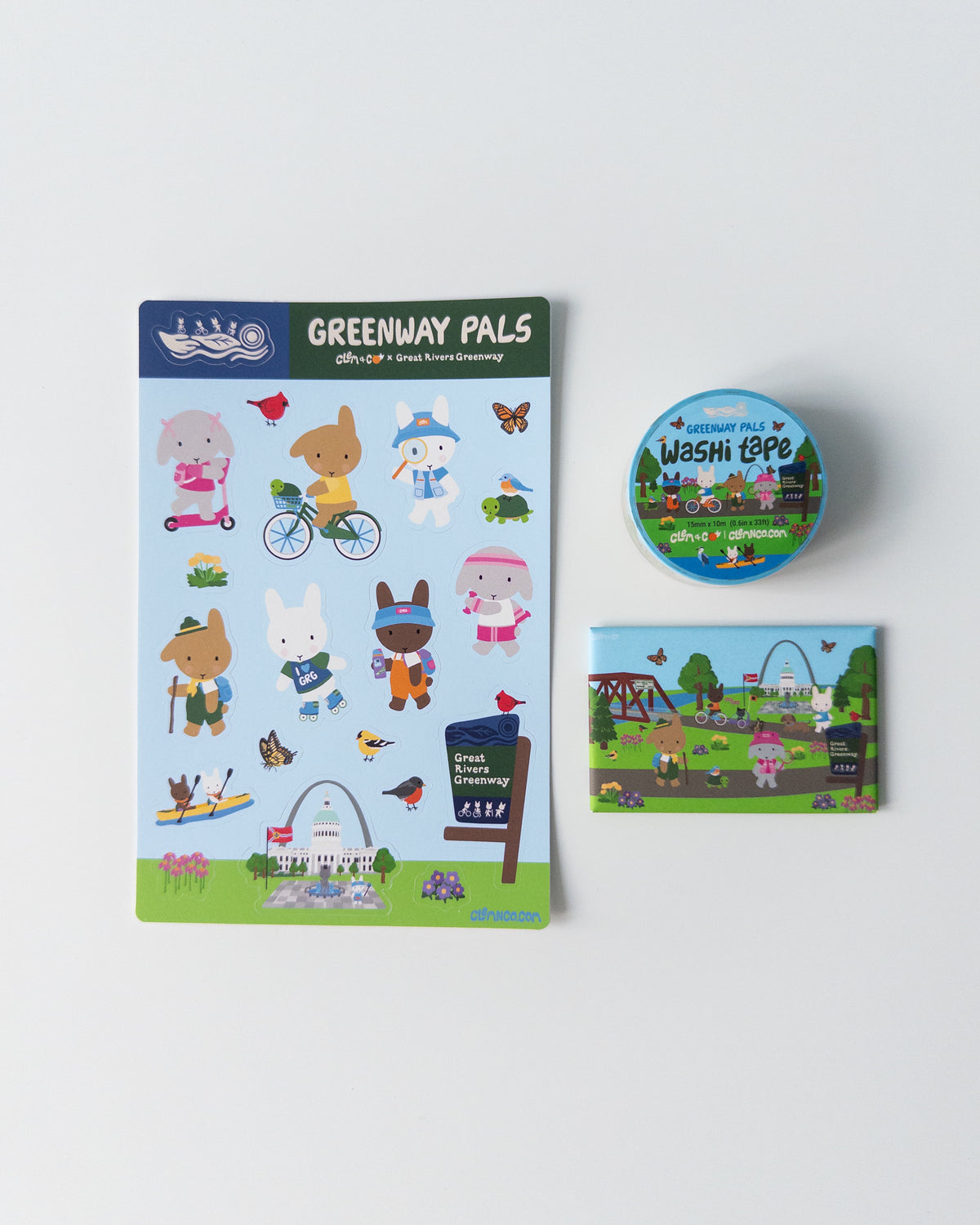 Greenway Pals Magnet - Clem & Co x Great Rivers Greenway