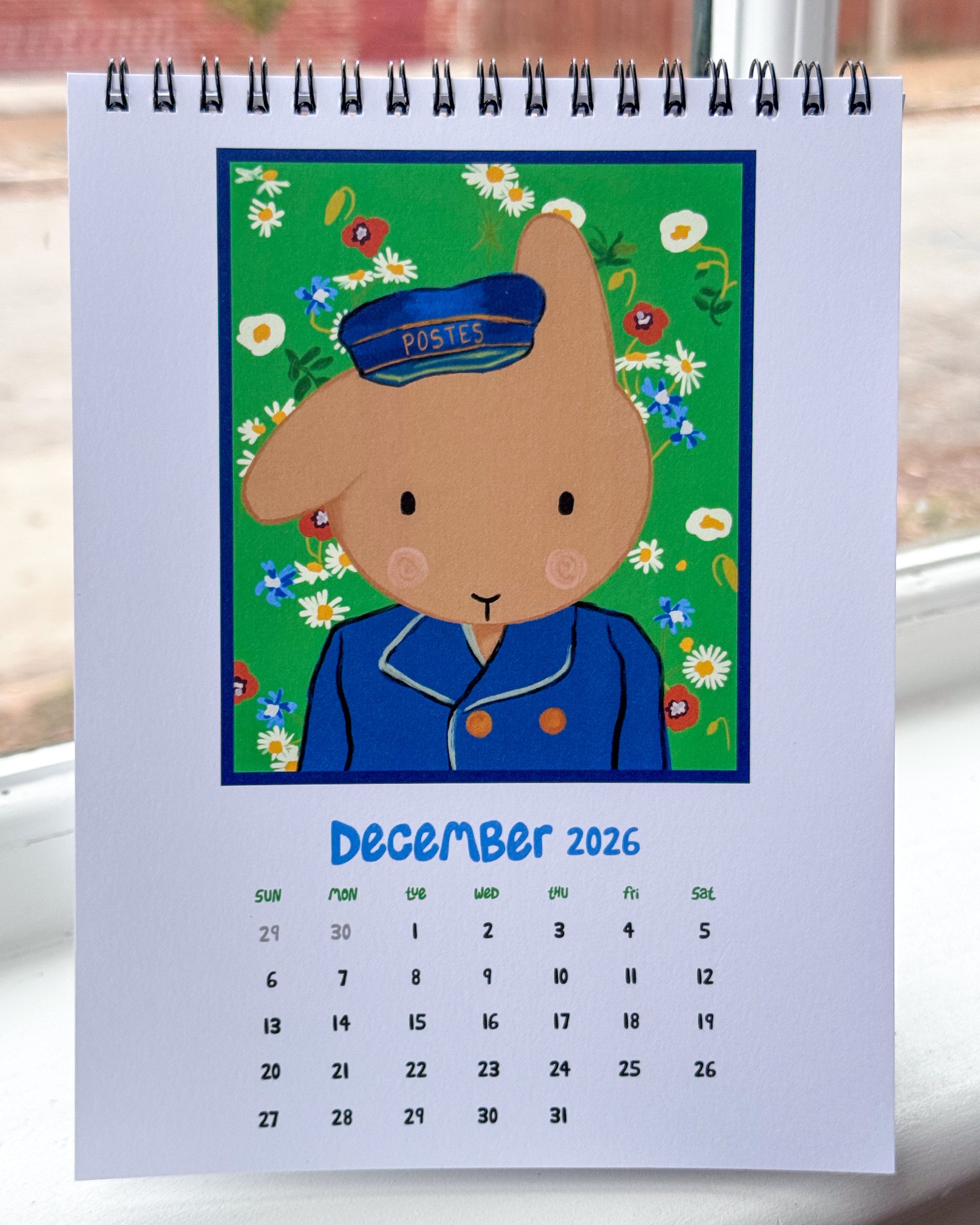 2026 Desktop Bunny Art Calendar: "Masterpieces by Claude Bunet"