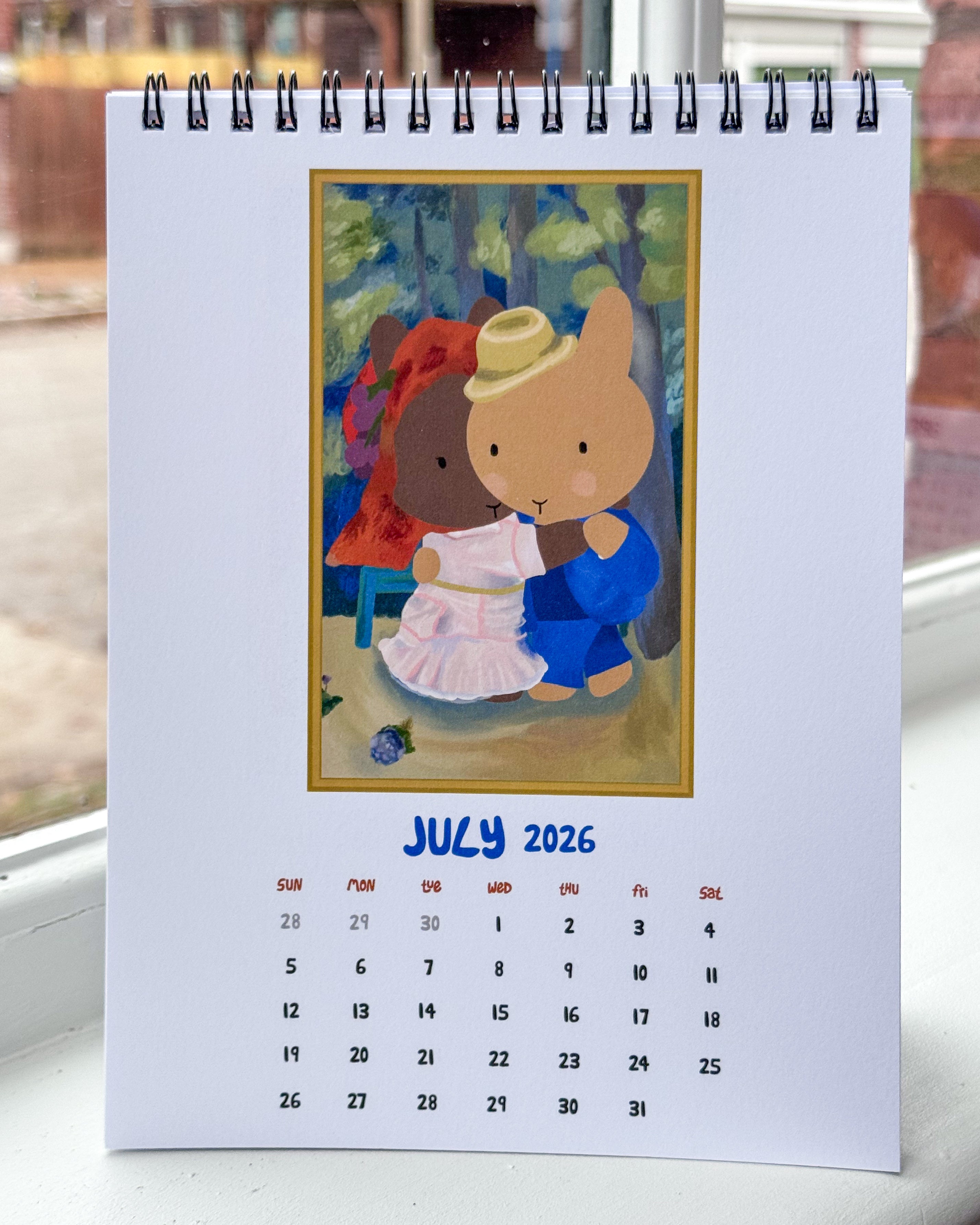 2026 Desktop Bunny Art Calendar: "Masterpieces by Claude Bunet"