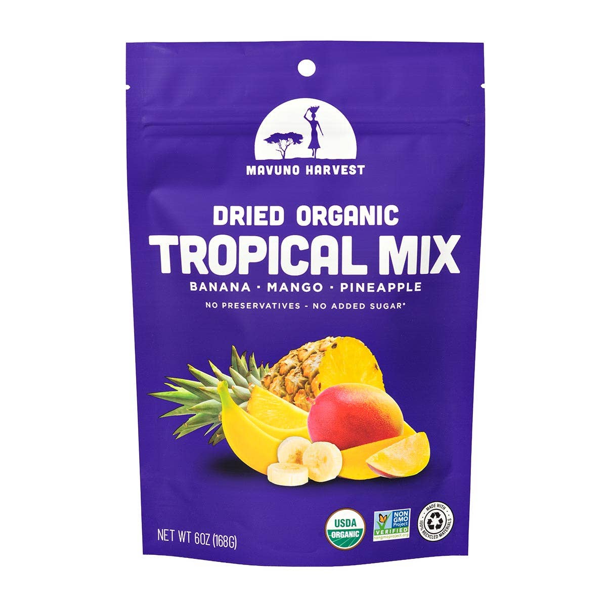 Organic Dried Tropical Mix (Mango, Banana, Pineapple), 2oz