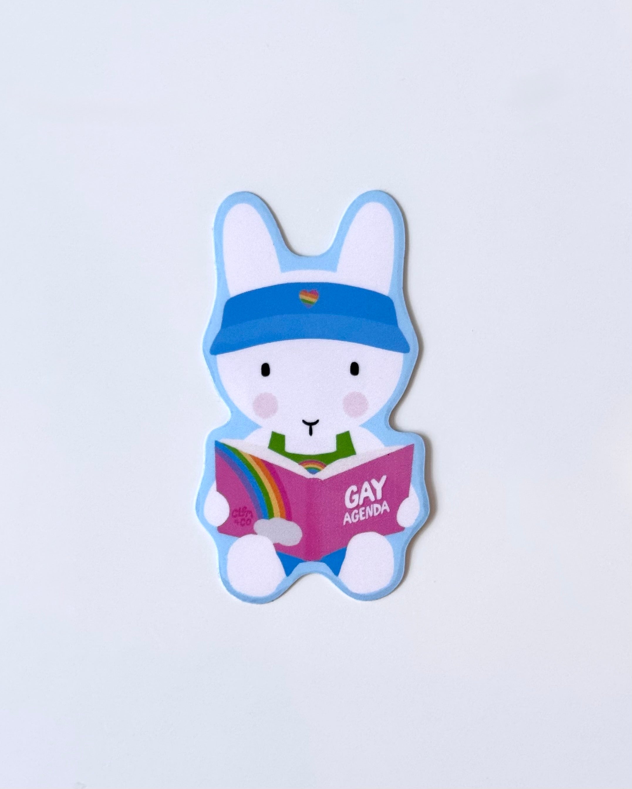 Gay Agenda Clem the Bunny Sticker