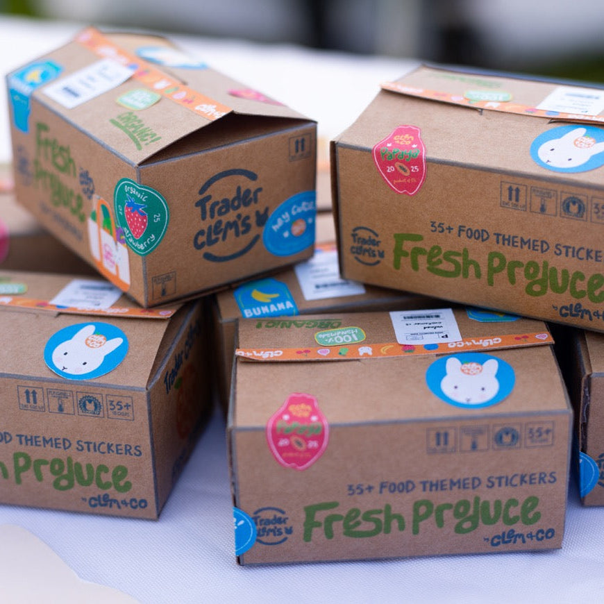 Trader Clem's Fresh Produce Mini Sticker Box Set