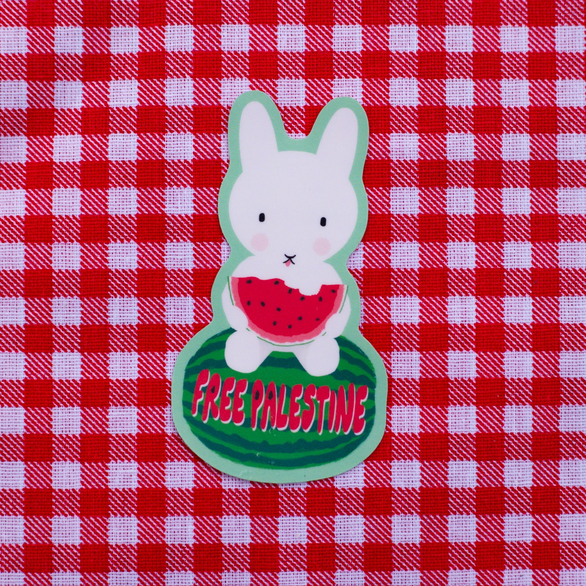 Clem the Bun says "Free Palestine!" Sticker