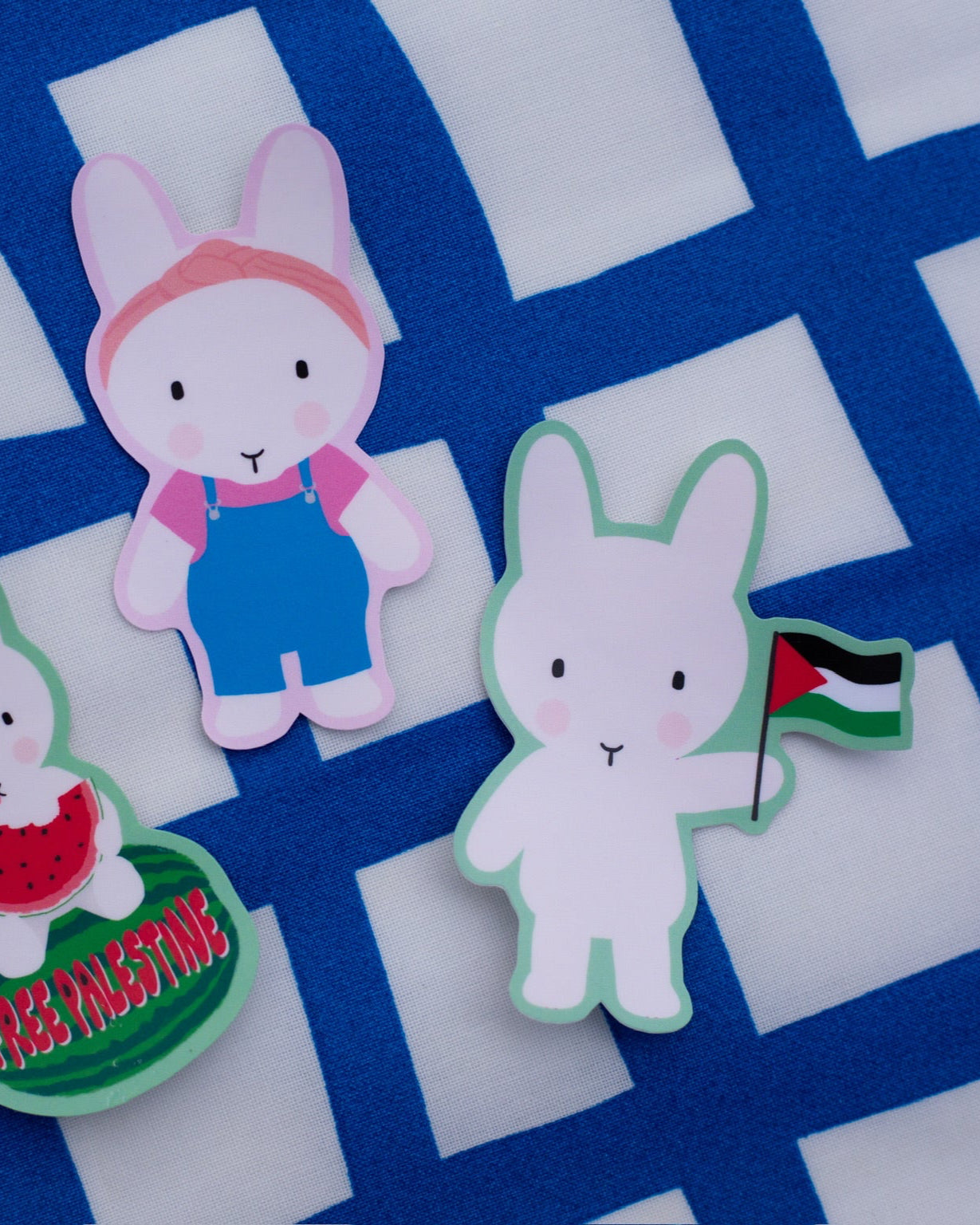 Clem the Bun Waving the Palestine Flag Sticker