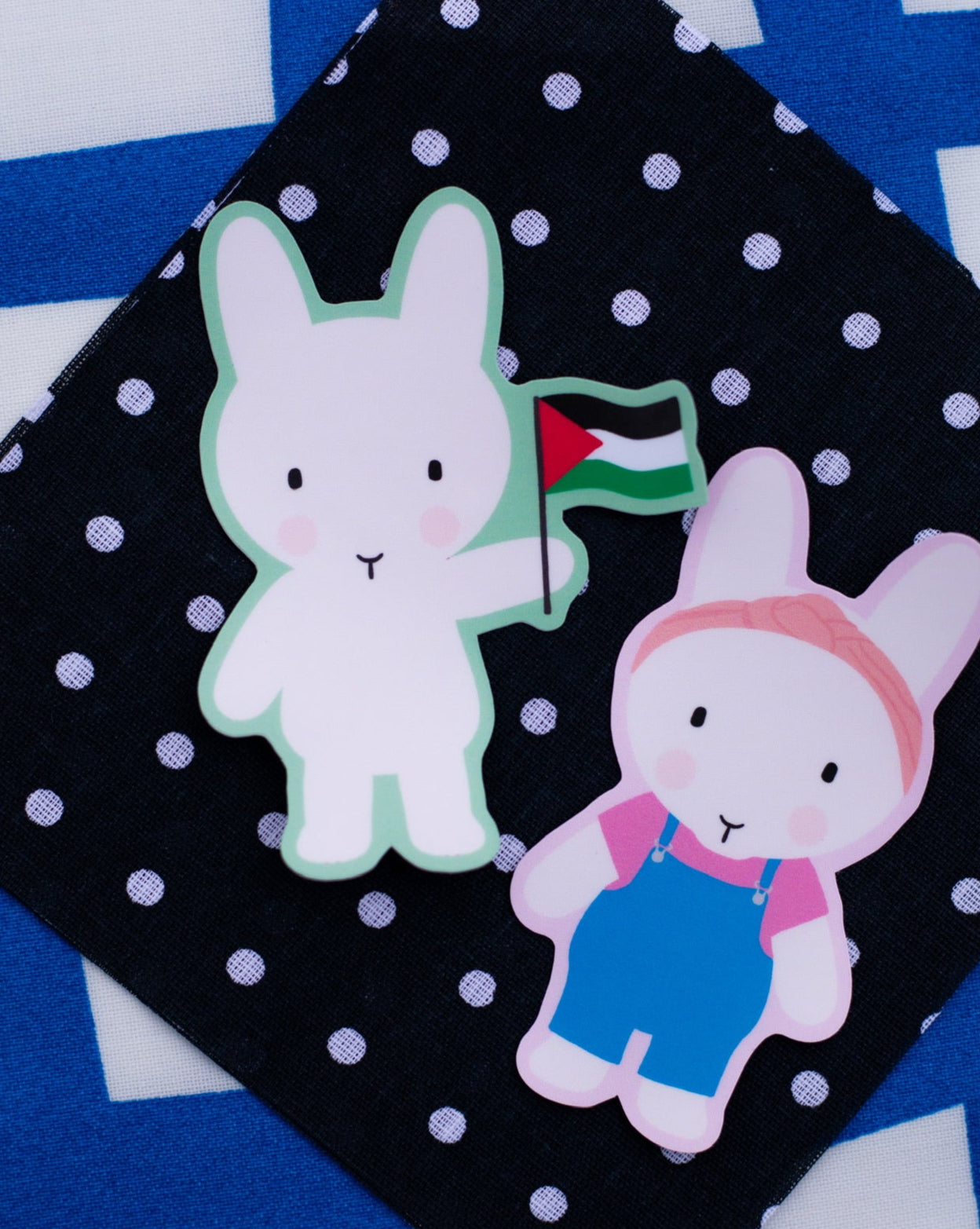 Clem the Bun Waving the Palestine Flag Sticker