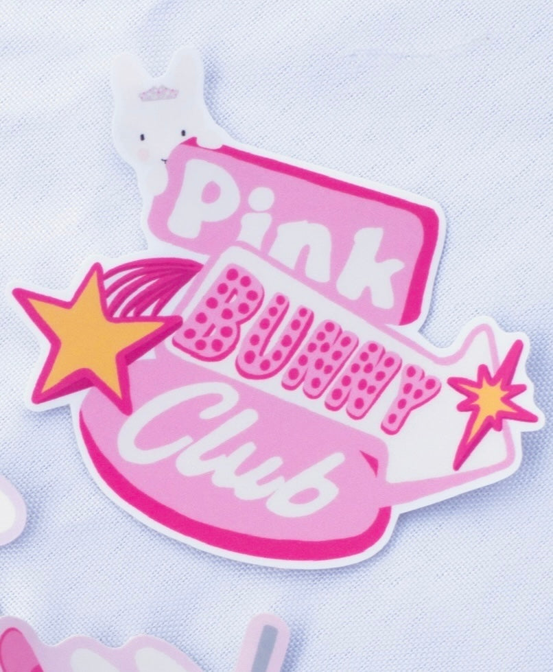 Pink Bunny Club Sticker