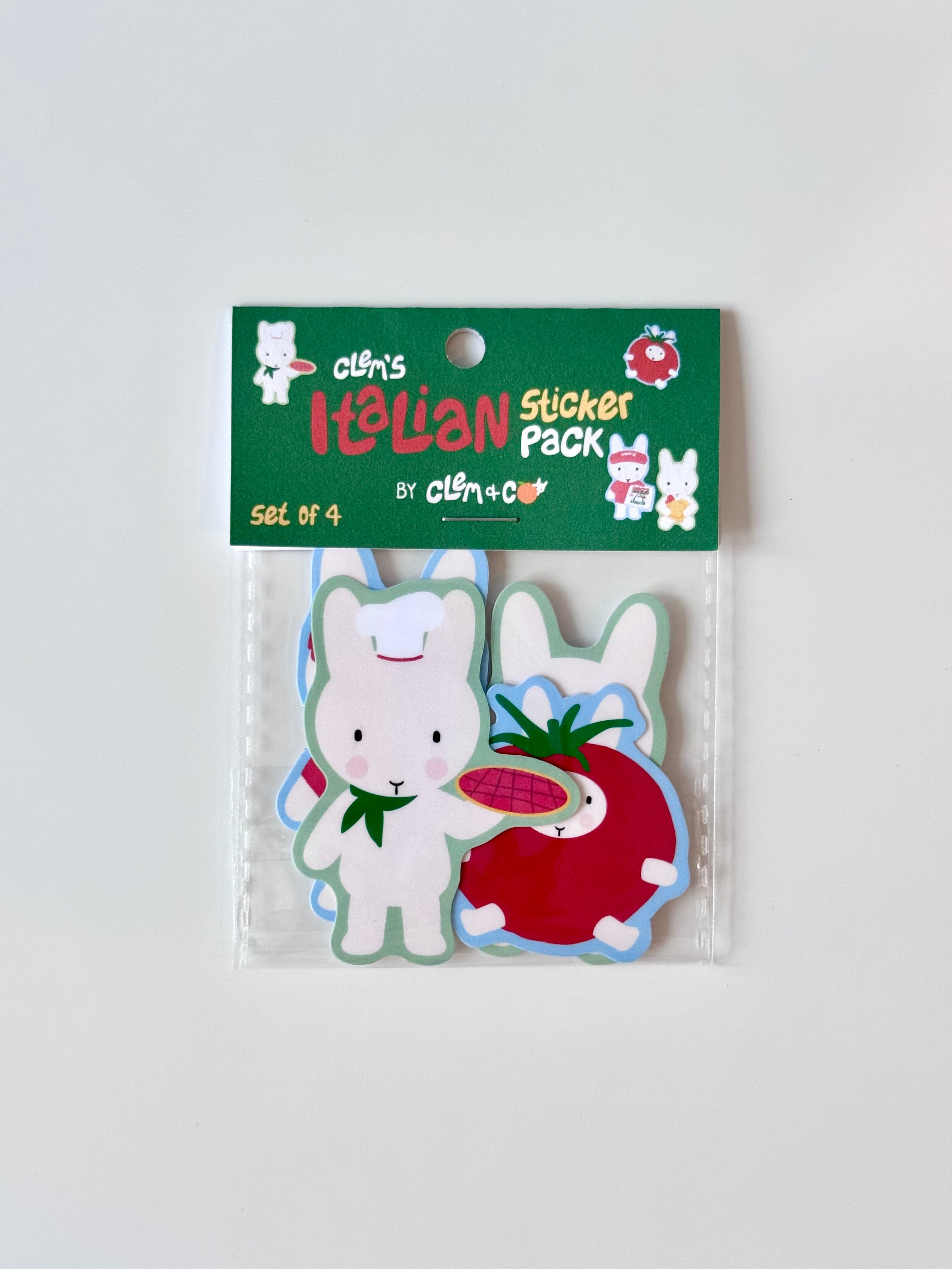 Clem the Bun's Italian Sticker Pack