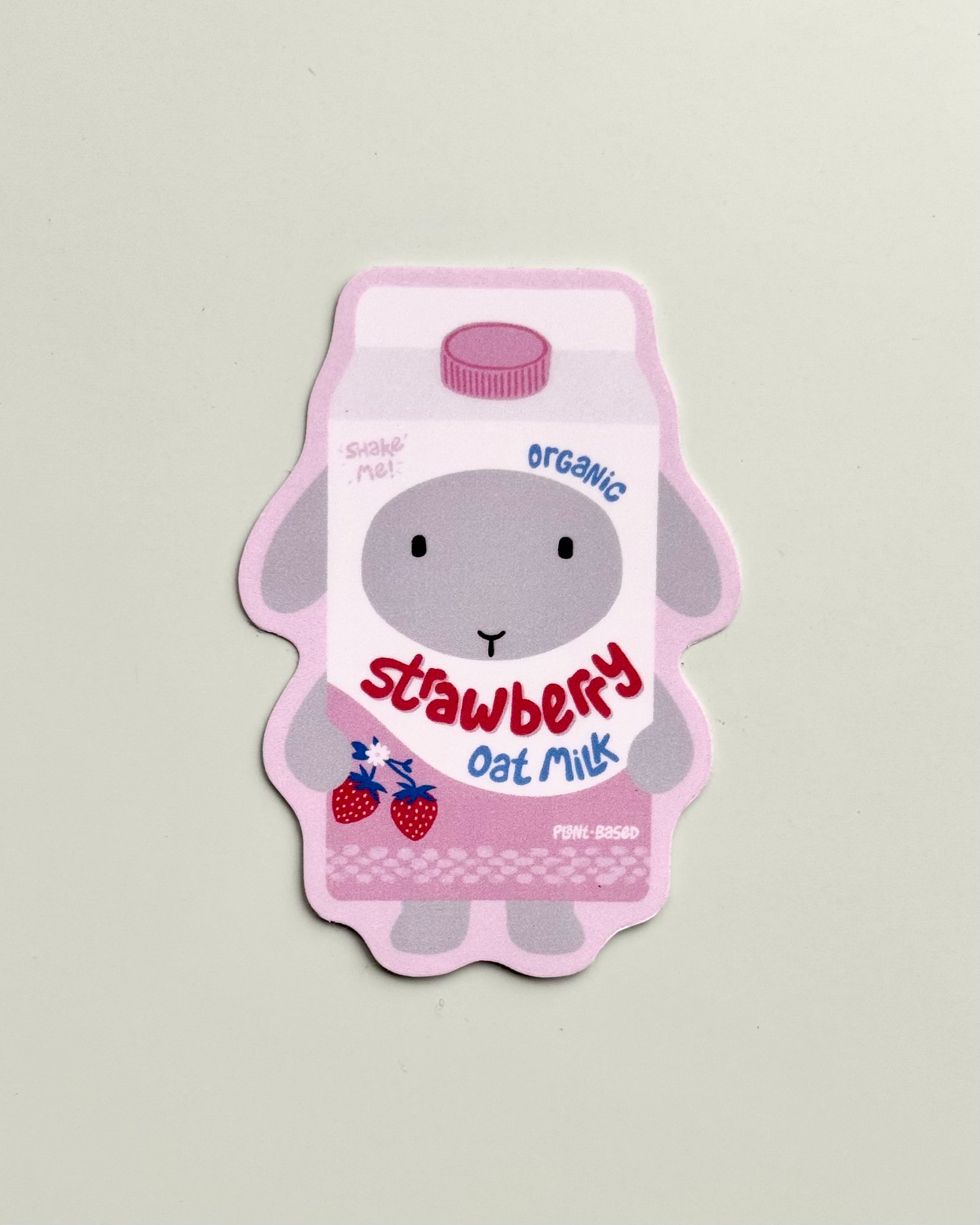 Strawberry Oat Milk Carton Winnie the Bun Sticker