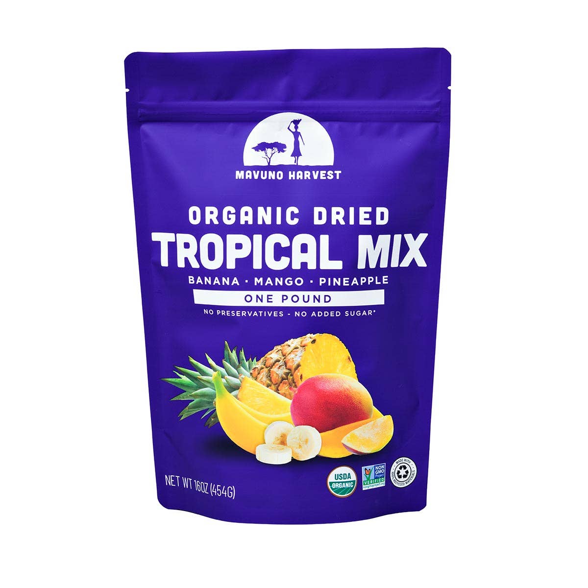 Organic Dried Tropical Mix (Mango, Banana, Pineapple), 2oz