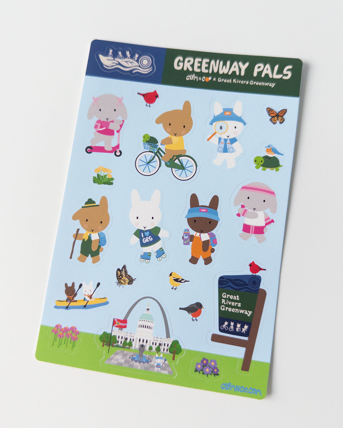 Greenway Pals Sticker Sheet - Clem & Co x Great Rivers Greenway