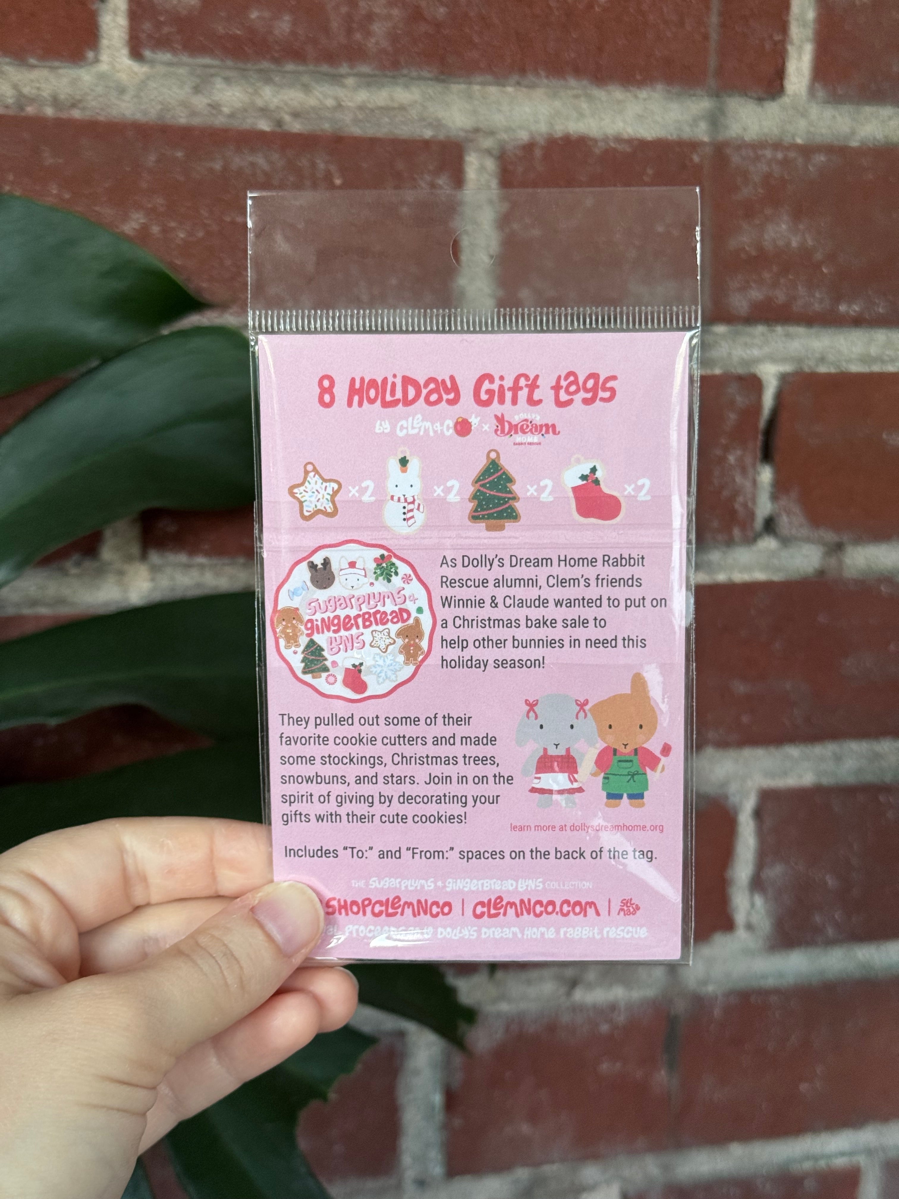 Christmas Cookies Gift Tags, Set of 8  - “Sugarplums & Gingerbread Buns"