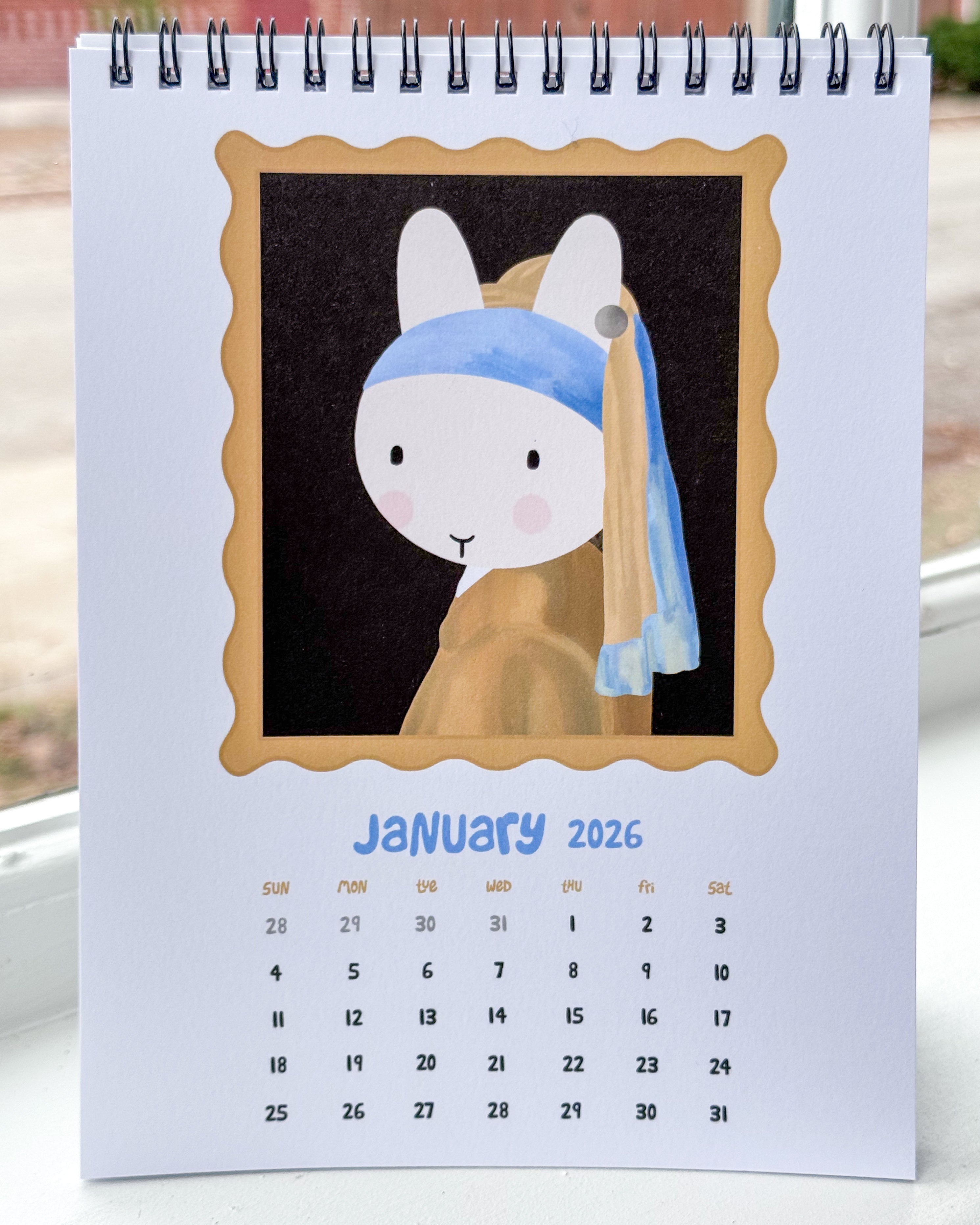 2026 Desktop Bunny Art Calendar: "Masterpieces by Claude Bunet"
