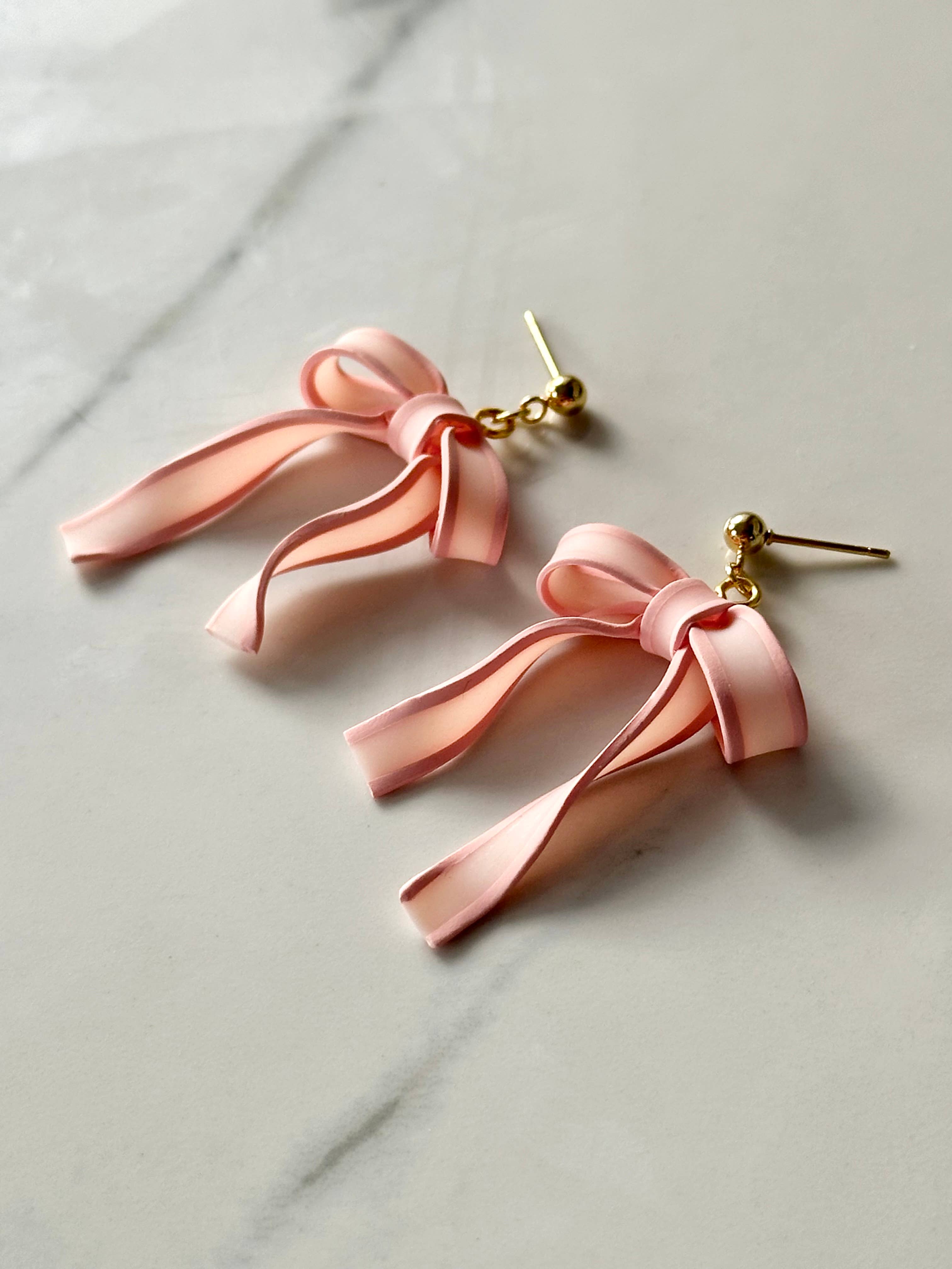 Winnie’s Pink Bows - Sheer Dangle Earrings