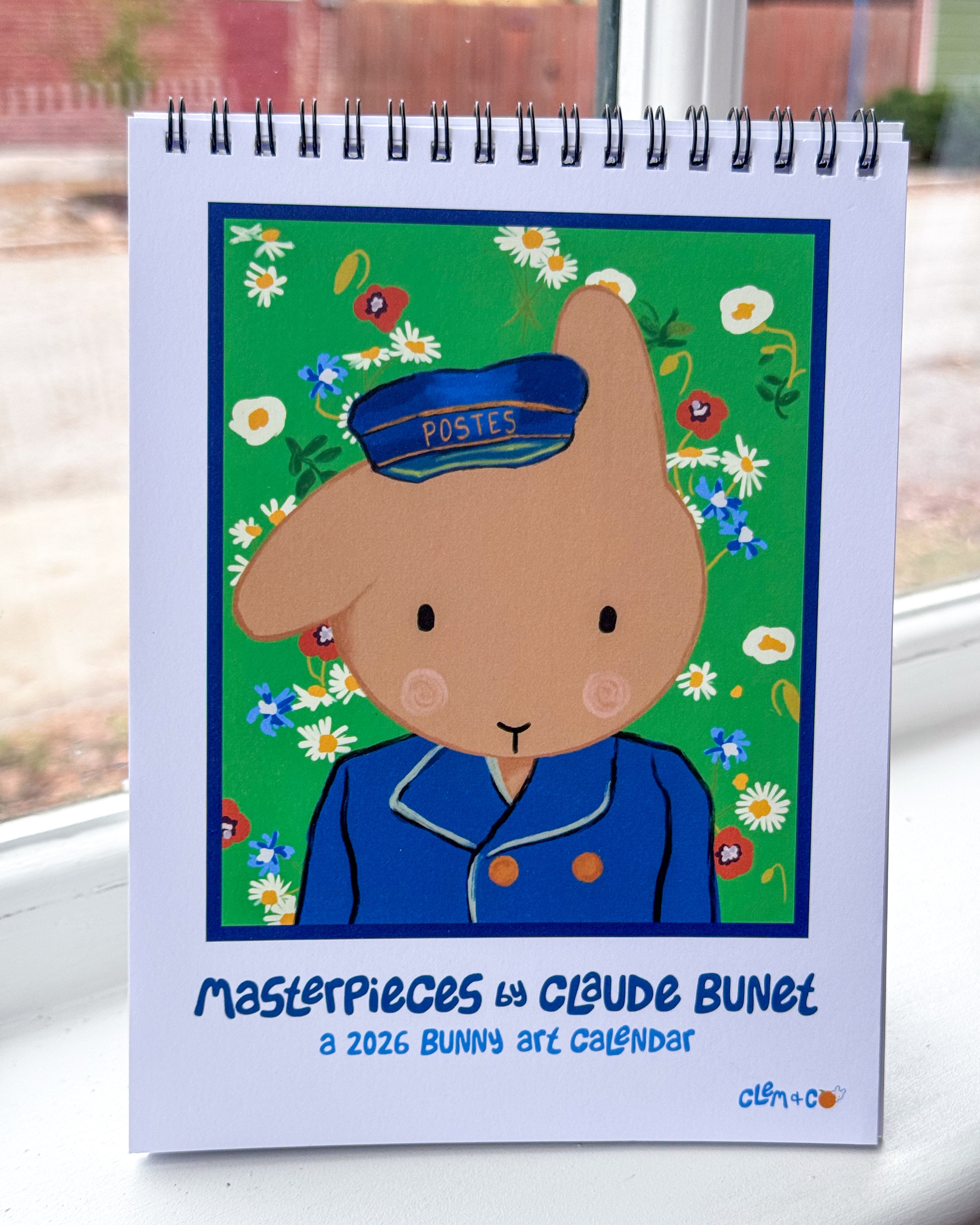 2026 Desktop Bunny Art Calendar: "Masterpieces by Claude Bunet"