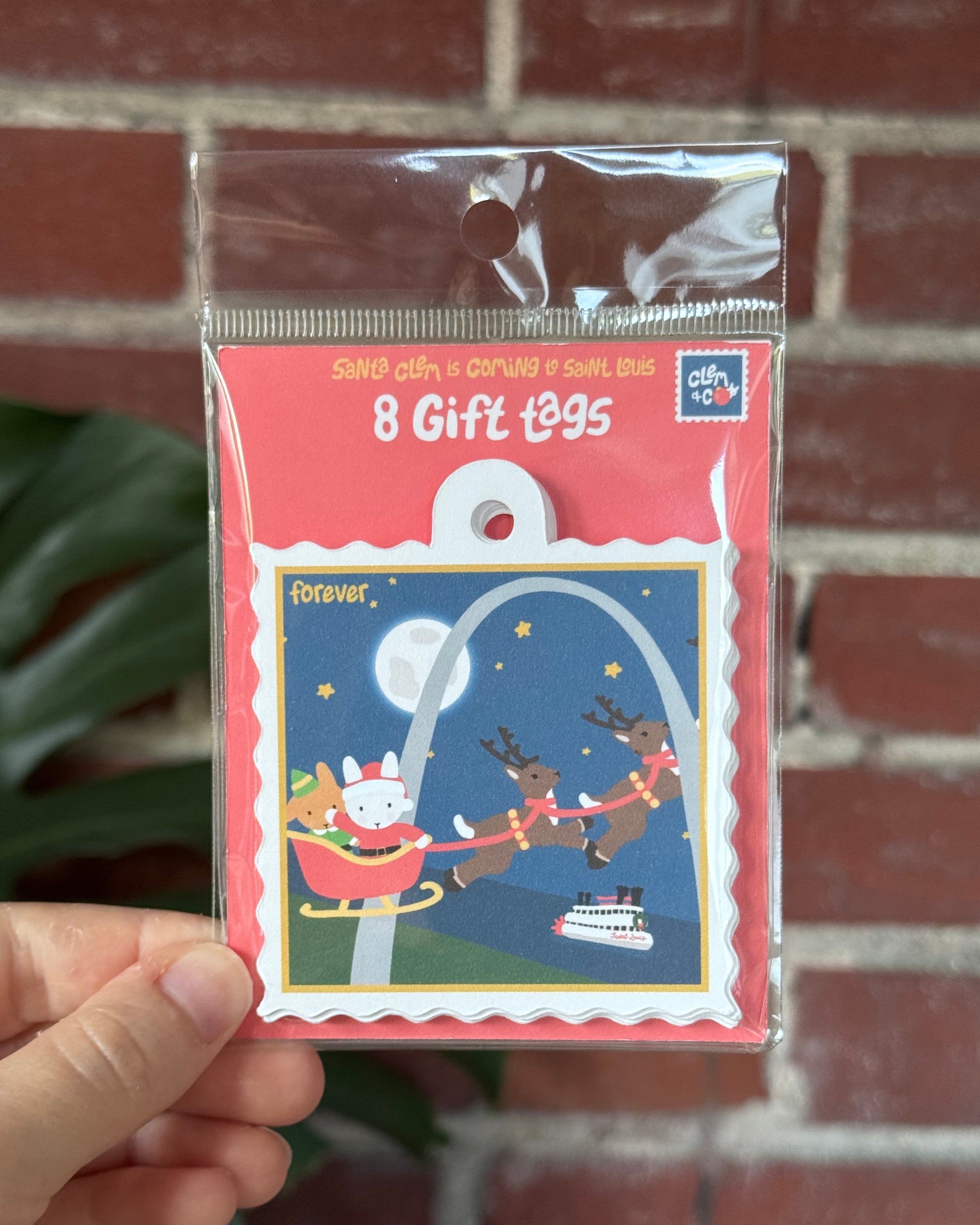 Santa Clem is Coming to Saint Louis Gift Tags, Set of 8 - "Santa Clem is Coming to Town"