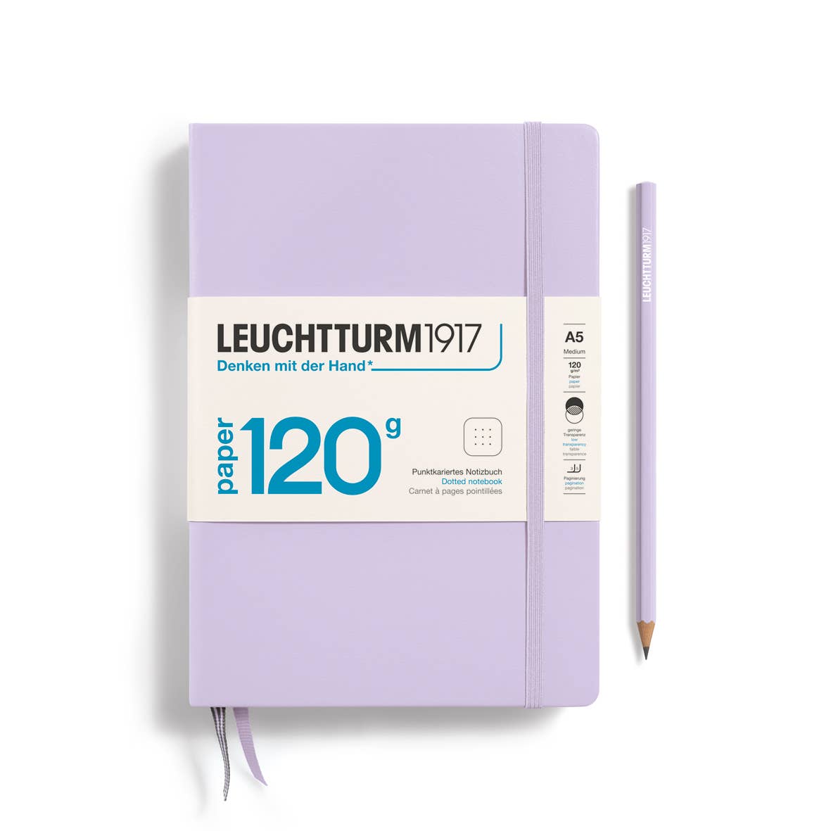 A5 Lilac Leuchtturm 120g Journal, Dotted