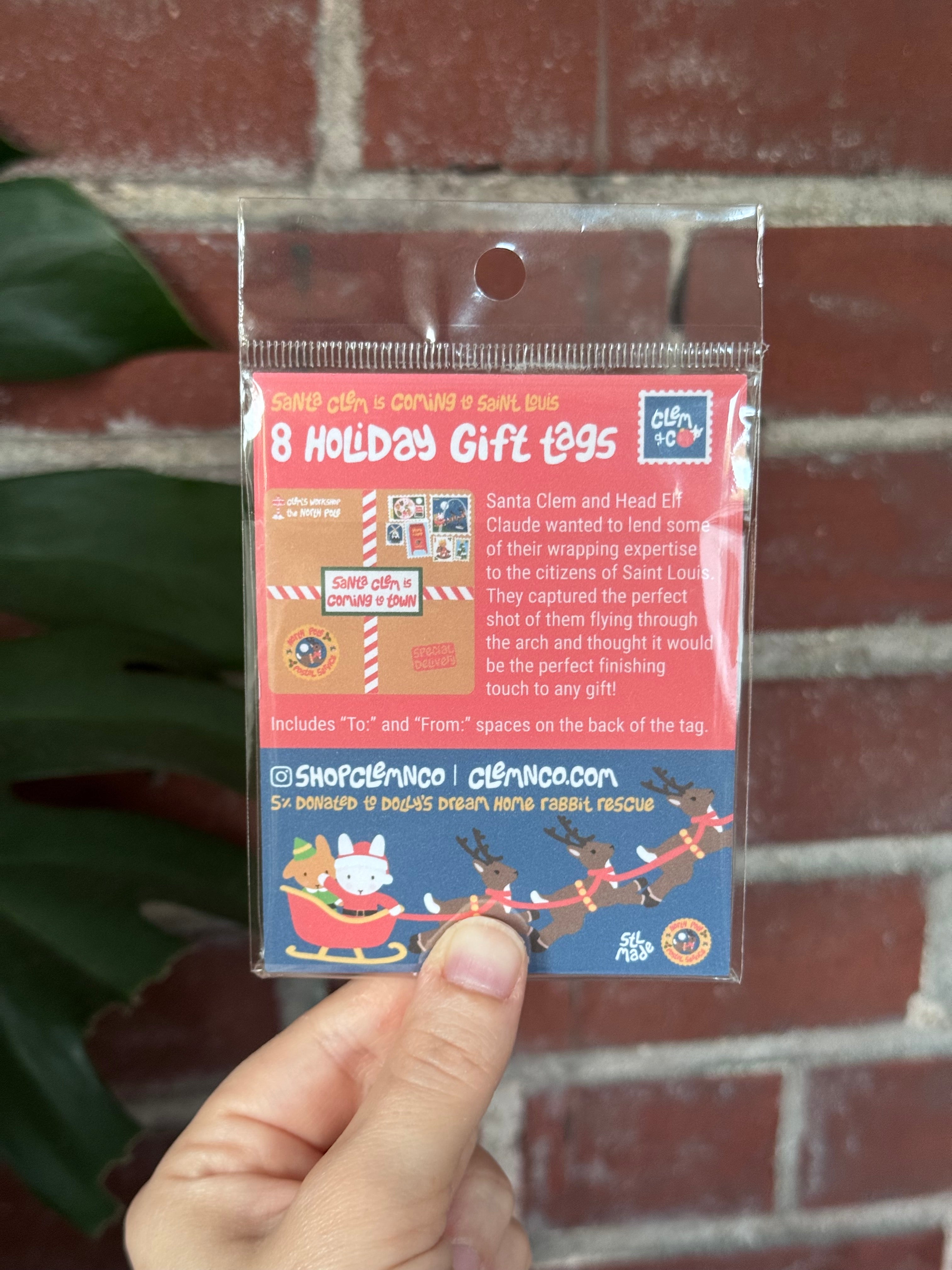 Santa Clem is Coming to Saint Louis Gift Tags, Set of 8 - "Santa Clem is Coming to Town"