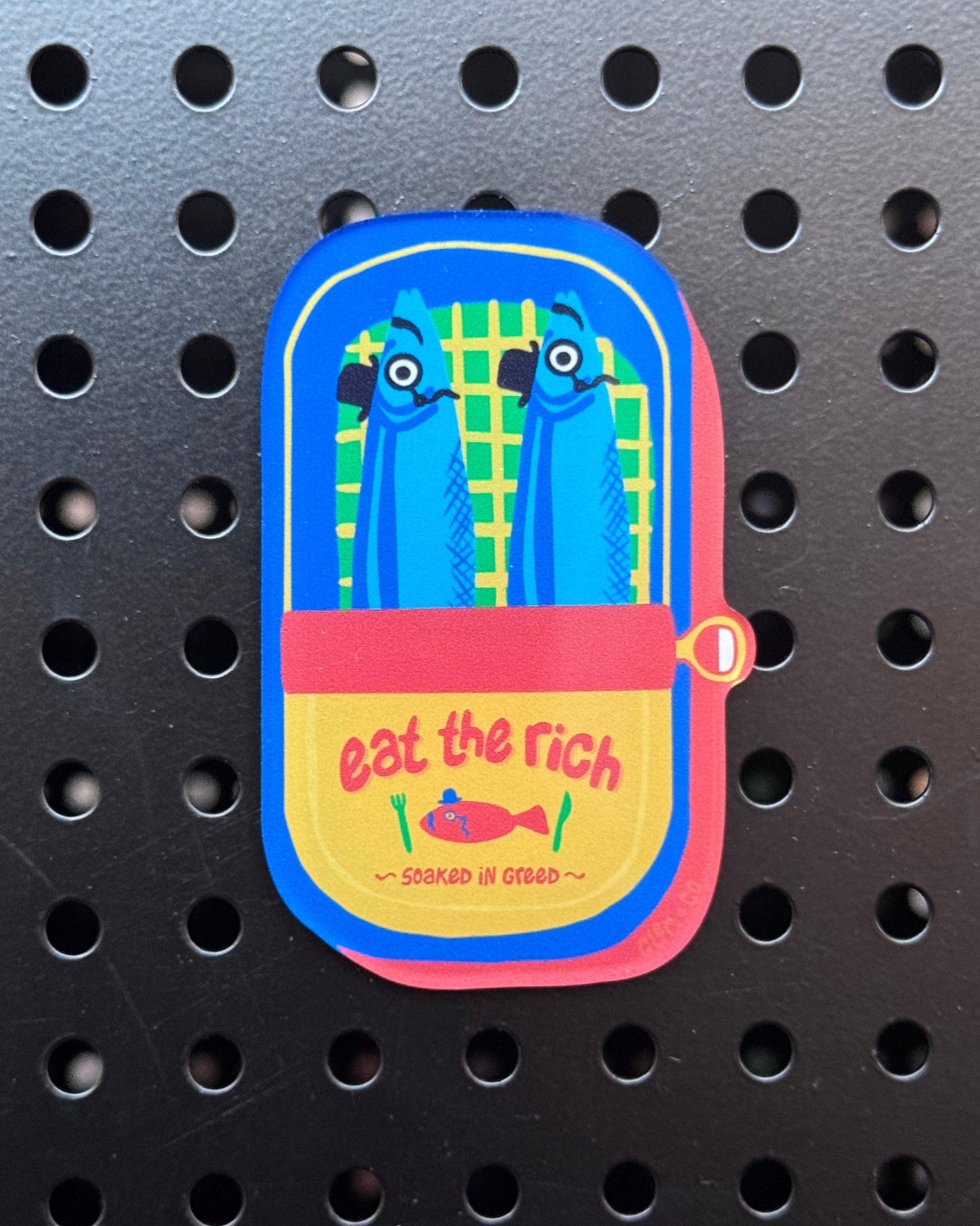 Eat the Rich Sardine Tin Magnet