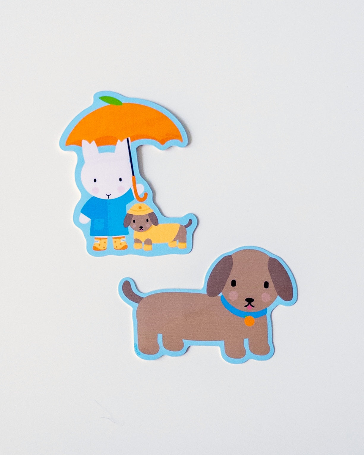 Clem and Beau in the Rain Sticker
