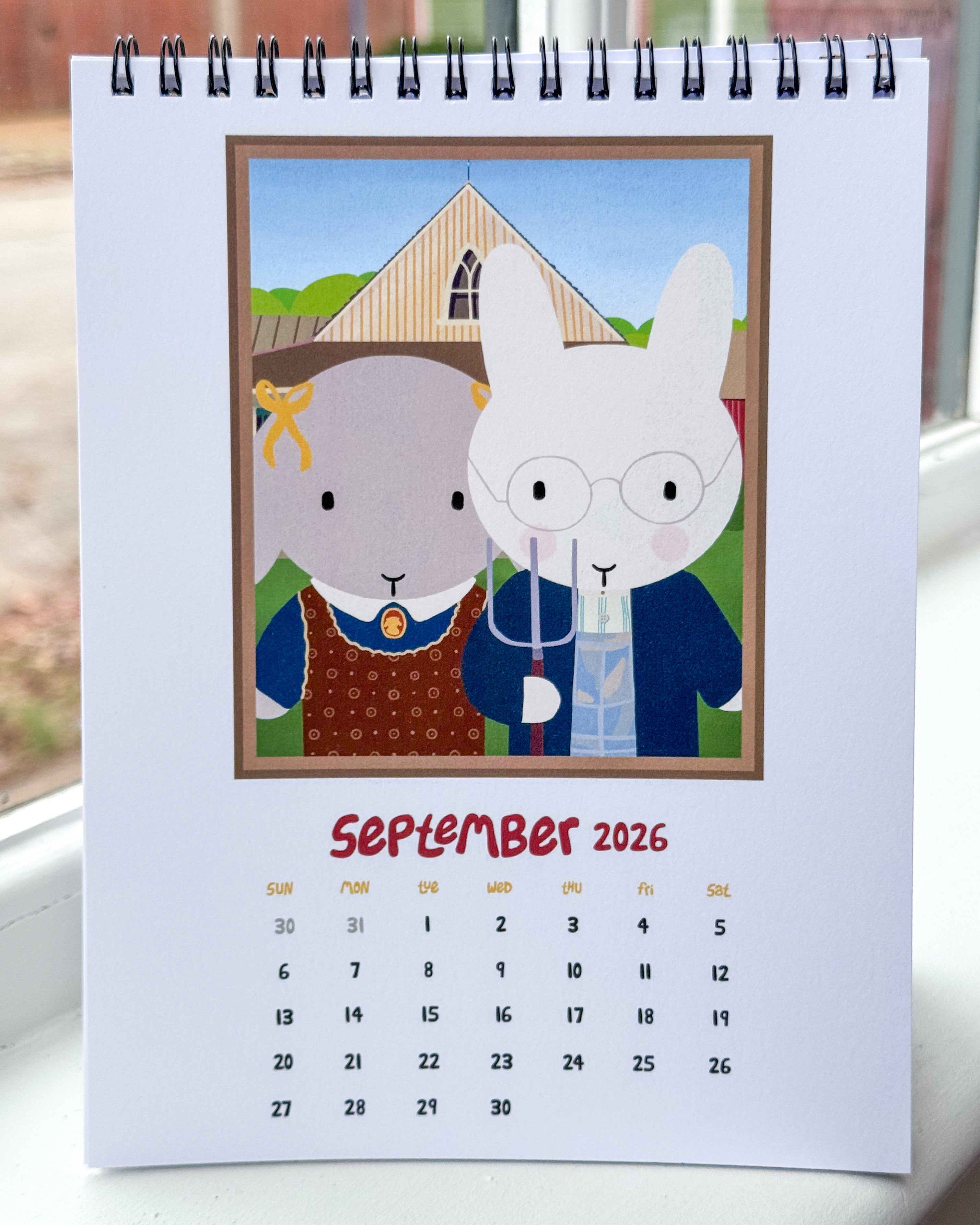 2026 Desktop Bunny Art Calendar: "Masterpieces by Claude Bunet"