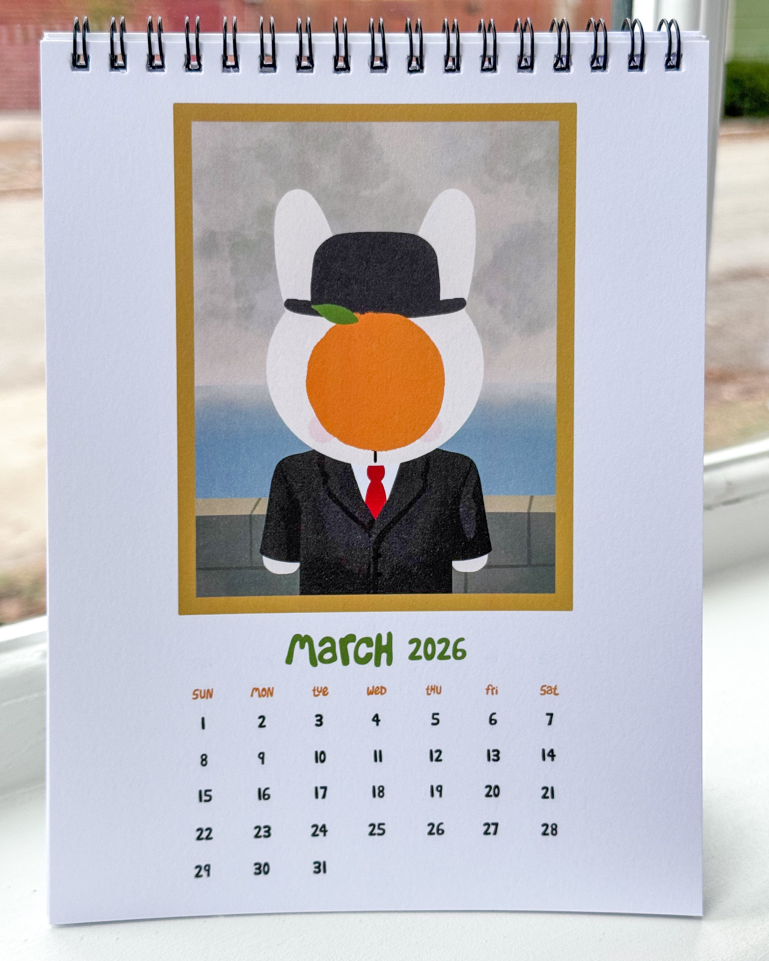 2026 Desktop Bunny Art Calendar: "Masterpieces by Claude Bunet"