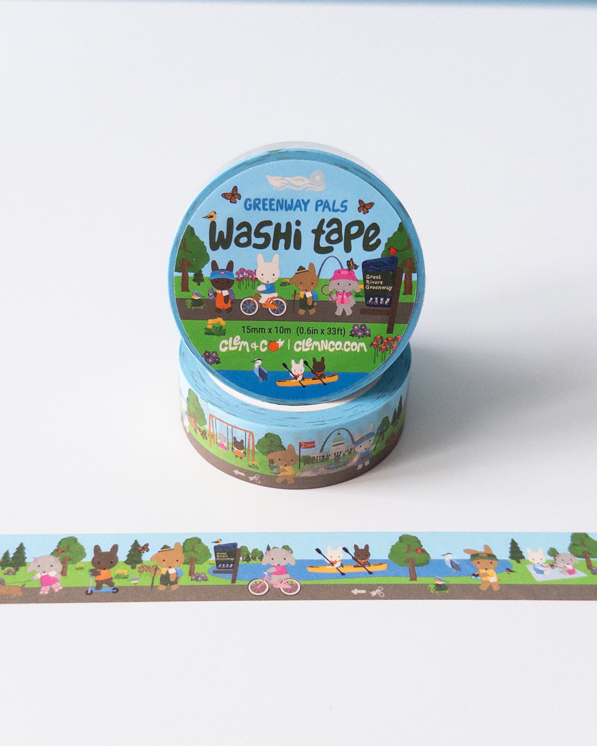 Greenway Pals Washi Tape - Clem & Co x Great Rivers Greenway