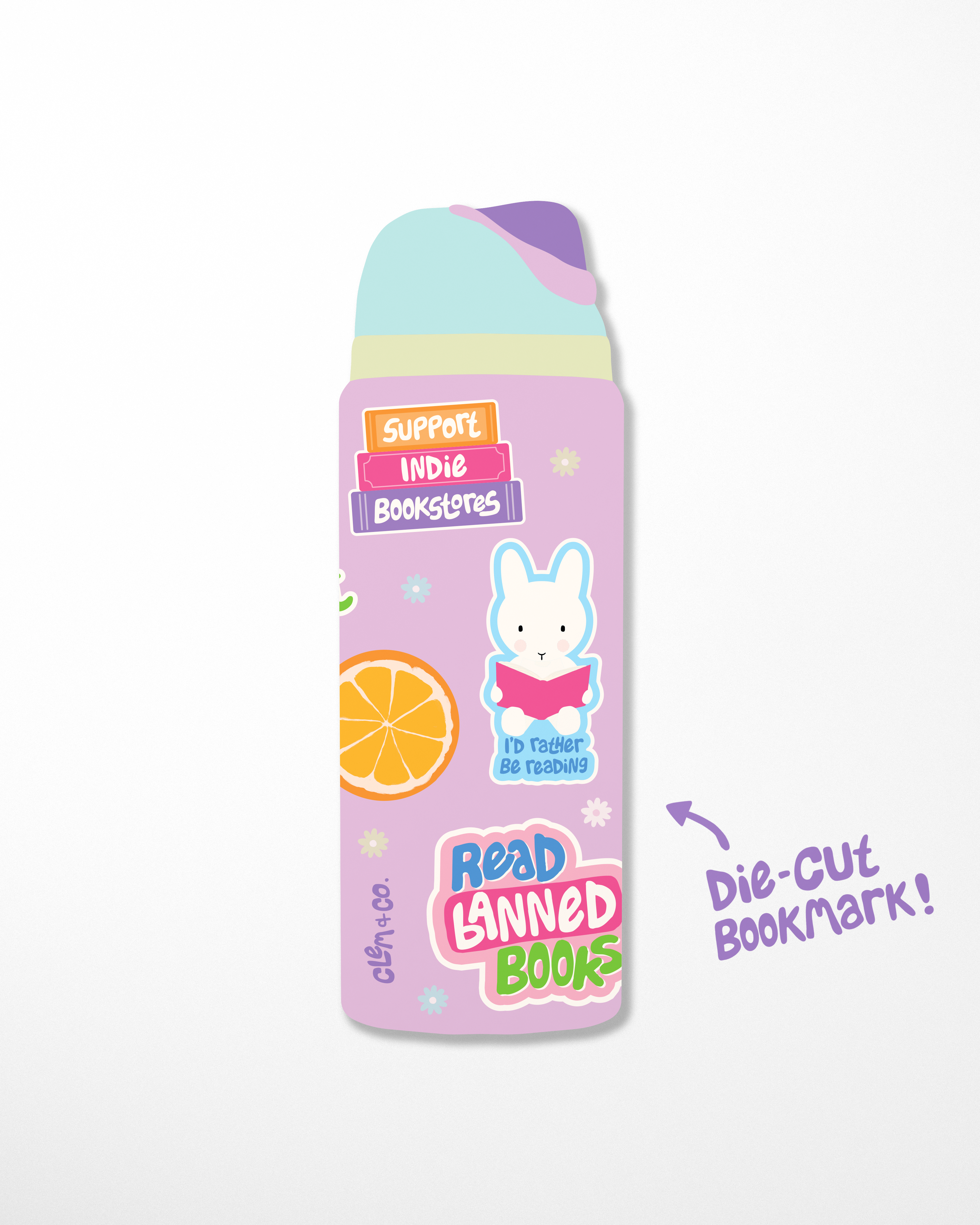 Bookish Bottle Bookmark, Die-Cut