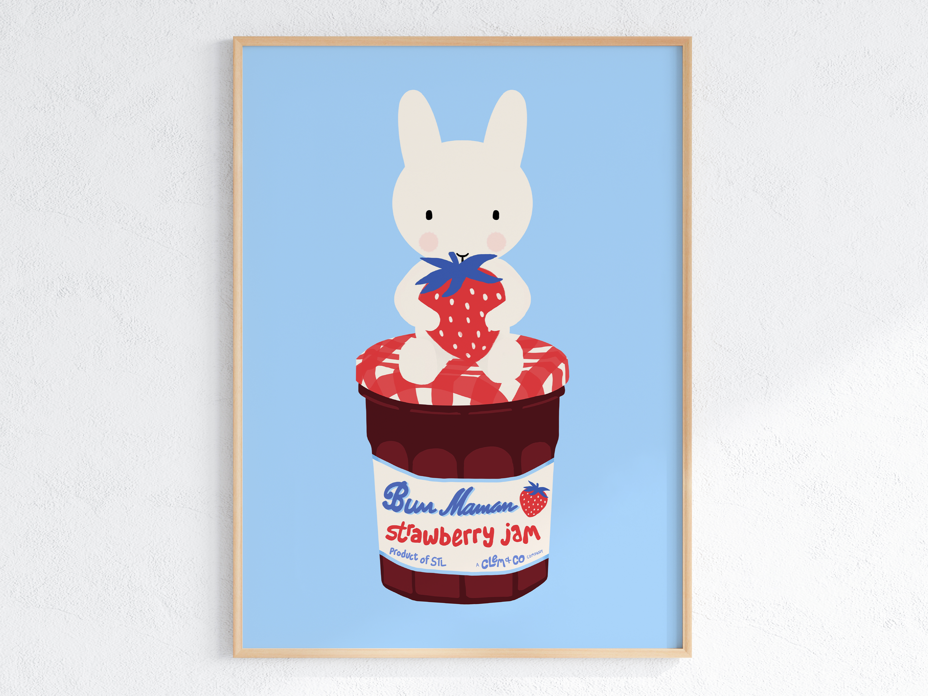 "Bun Maman" - Bunny Strawberry Jam Print