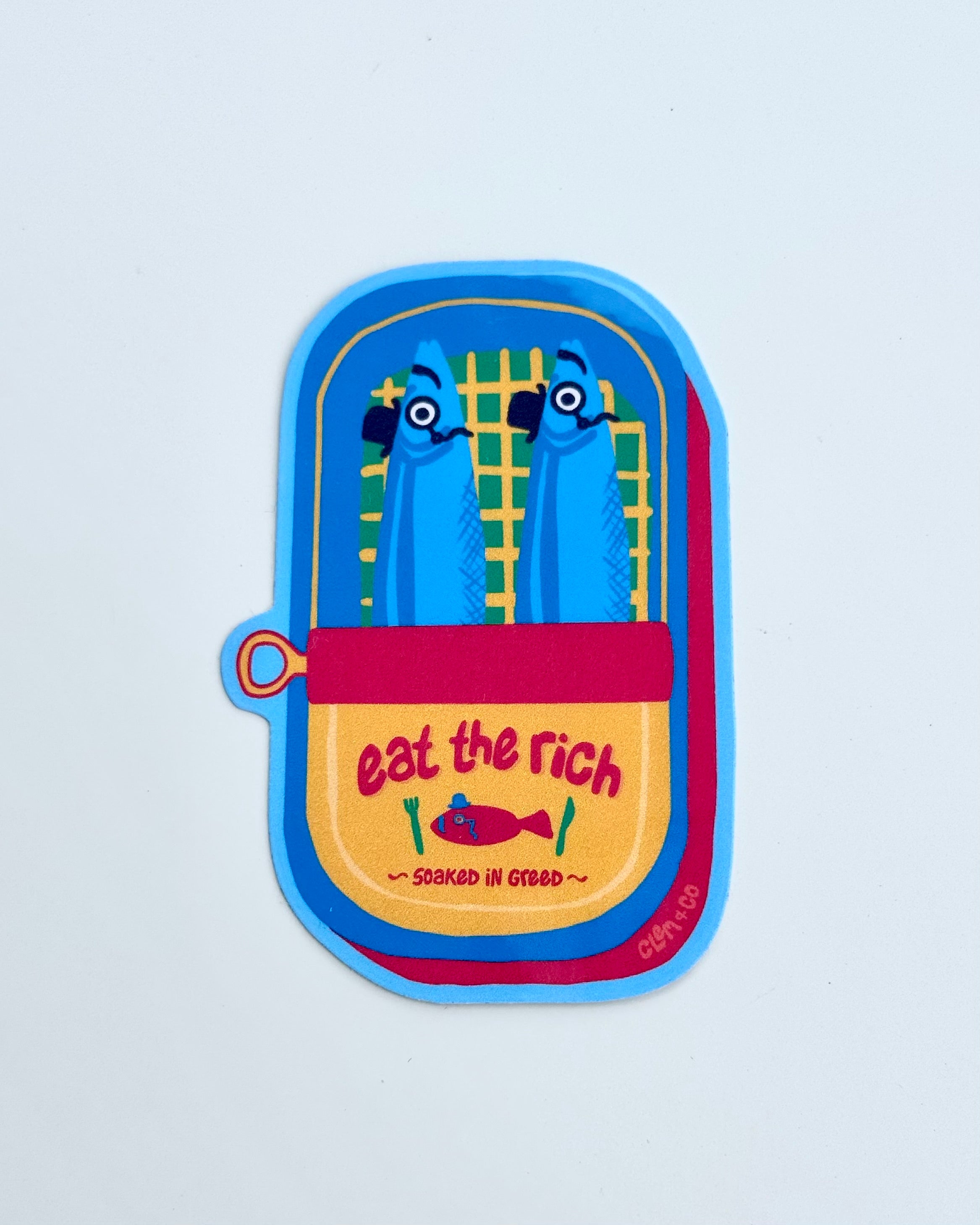 Eat the Rich Sardine Tin Sticker