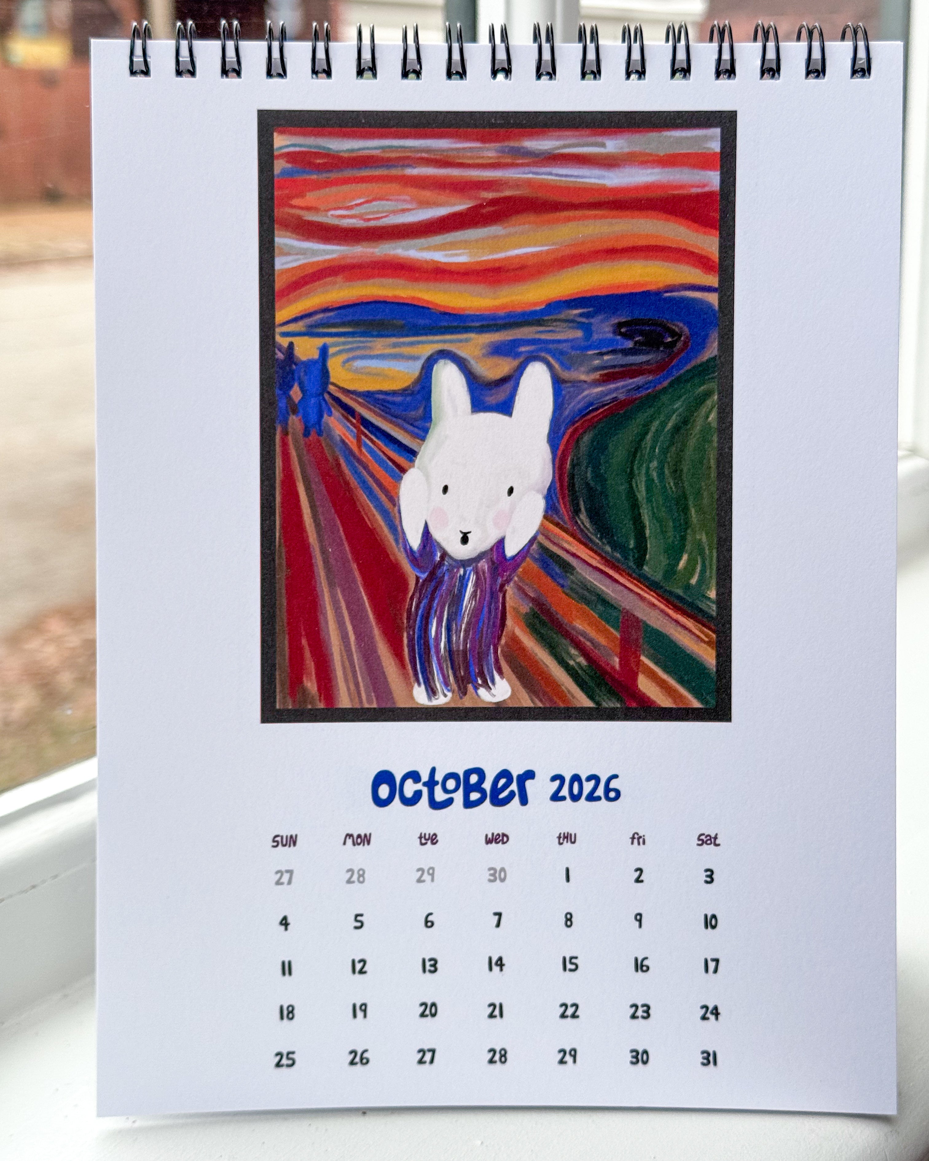 2026 Desktop Bunny Art Calendar: "Masterpieces by Claude Bunet"
