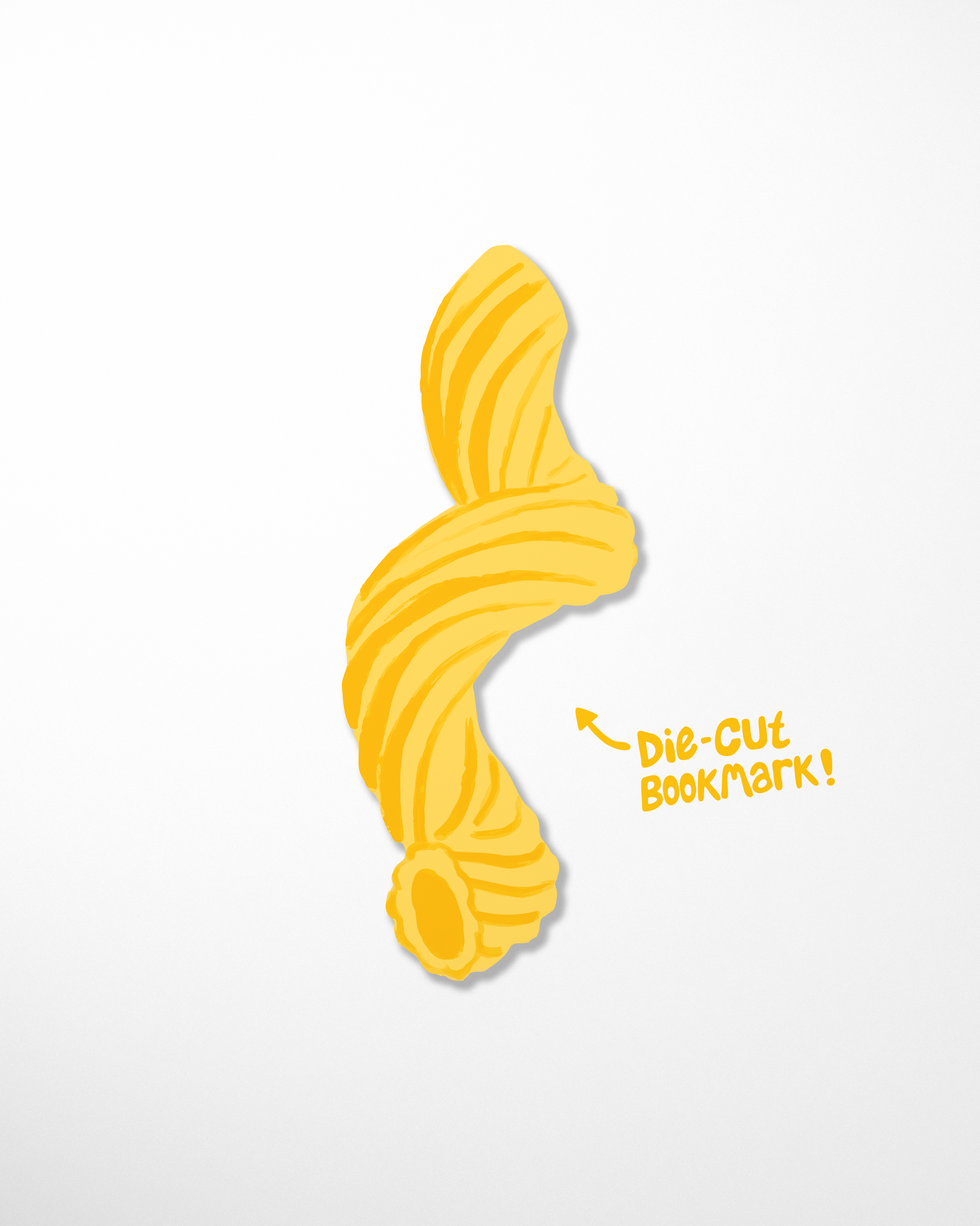 Cavatappi Pasta Bookmark, Die-Cut