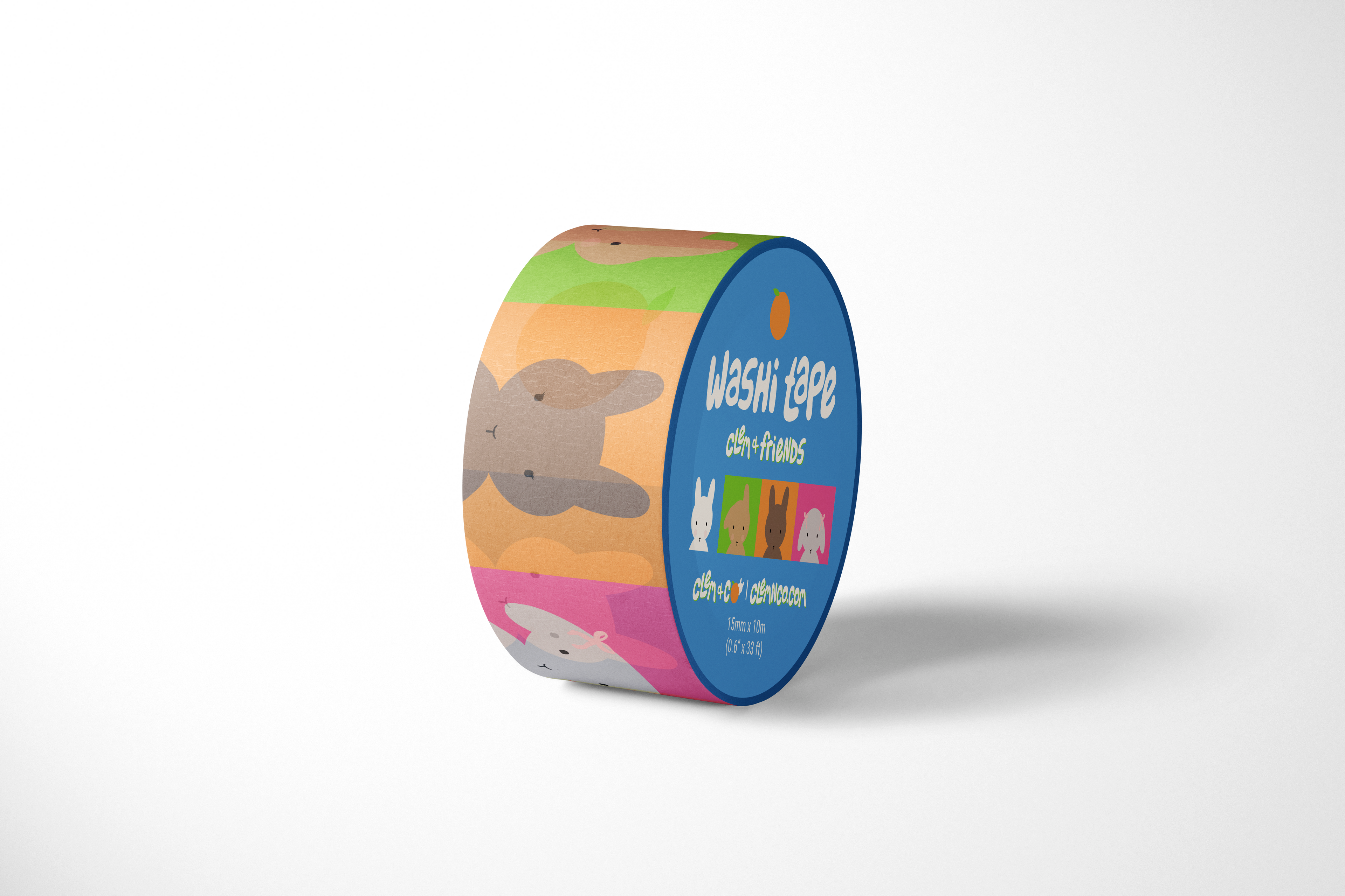 Clem & Friends Washi Tape (Checkered Bunnies)