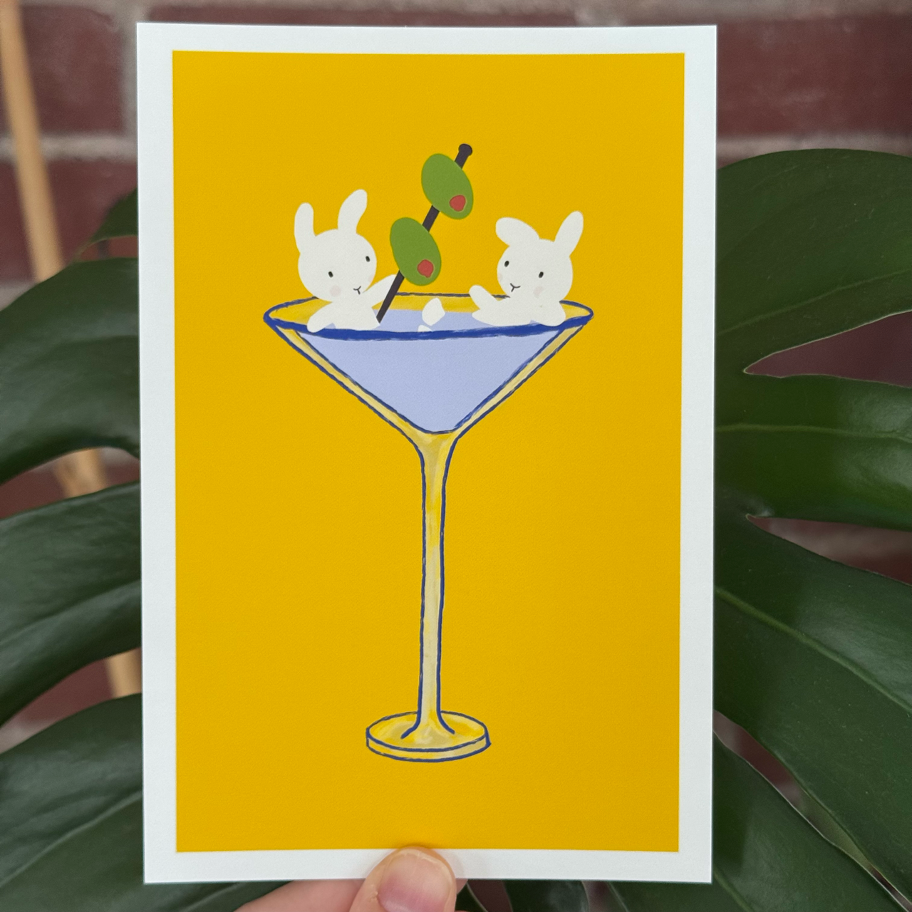 Clem the Bun Olive Martini Print