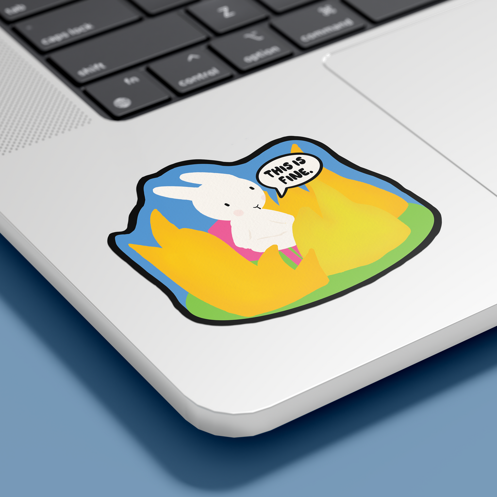 This is Fine! Clem the Bun Sticker
