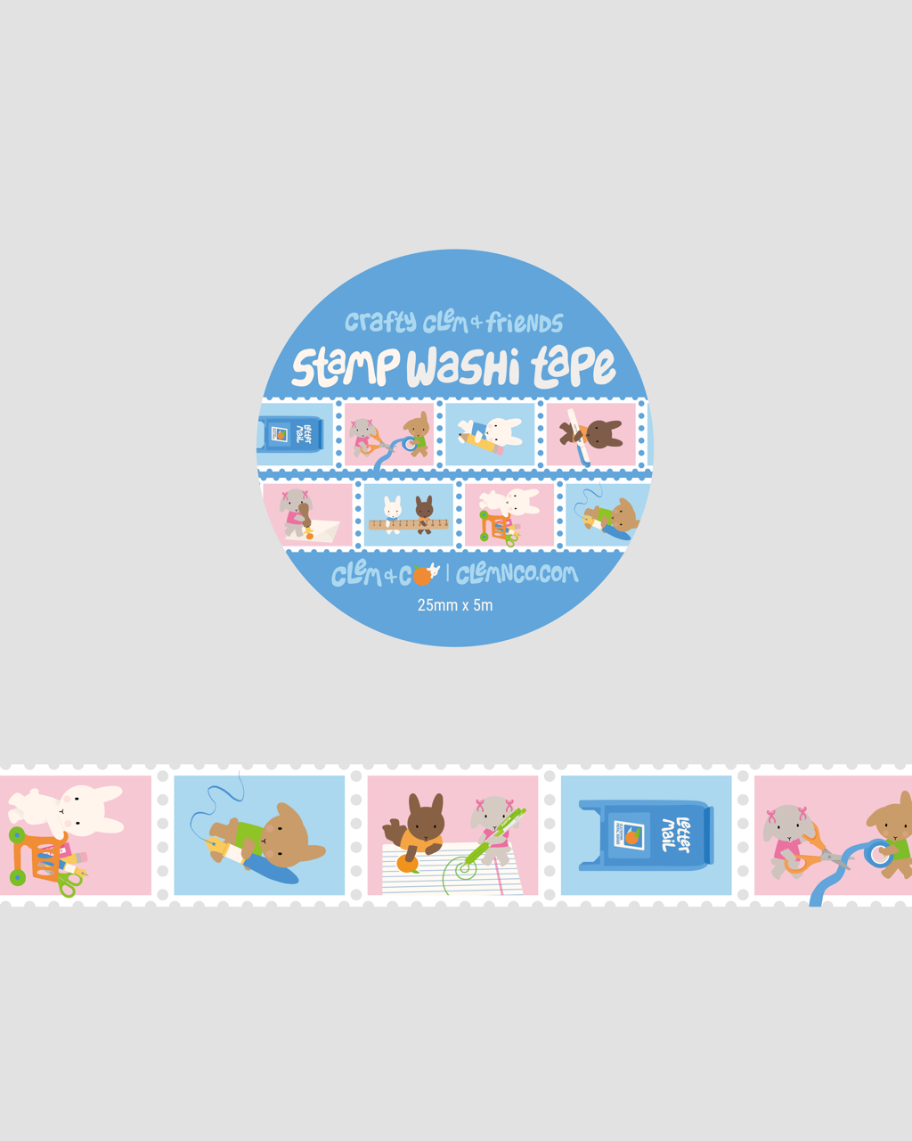 Crafty Clem & Friends Stamp Washi Tape
