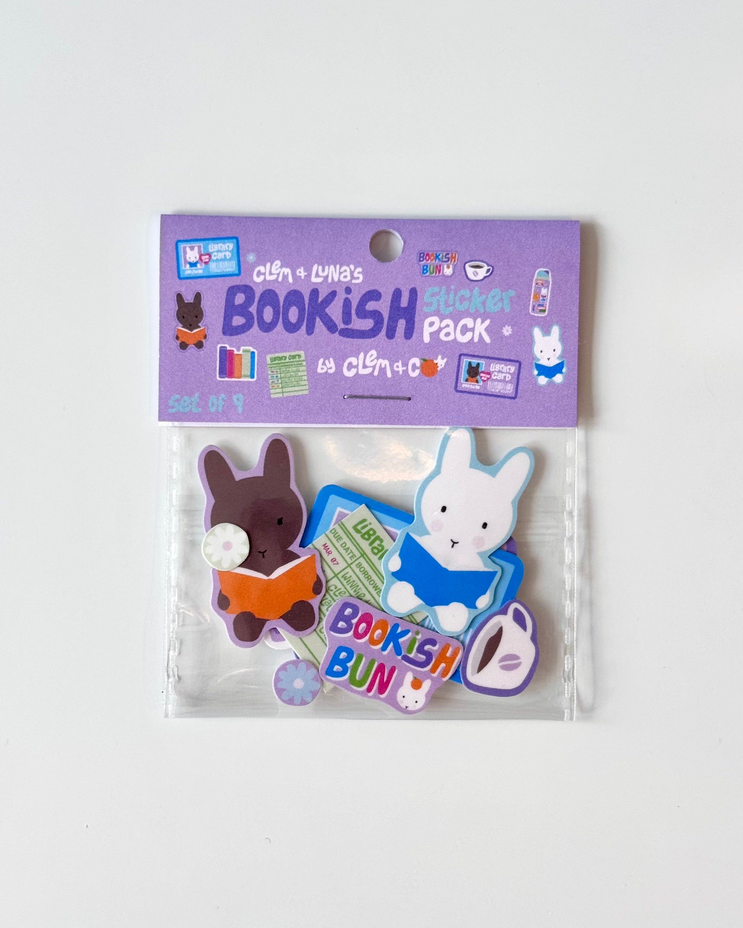 Clem & Luna's Bookish Bun Sticker Pack