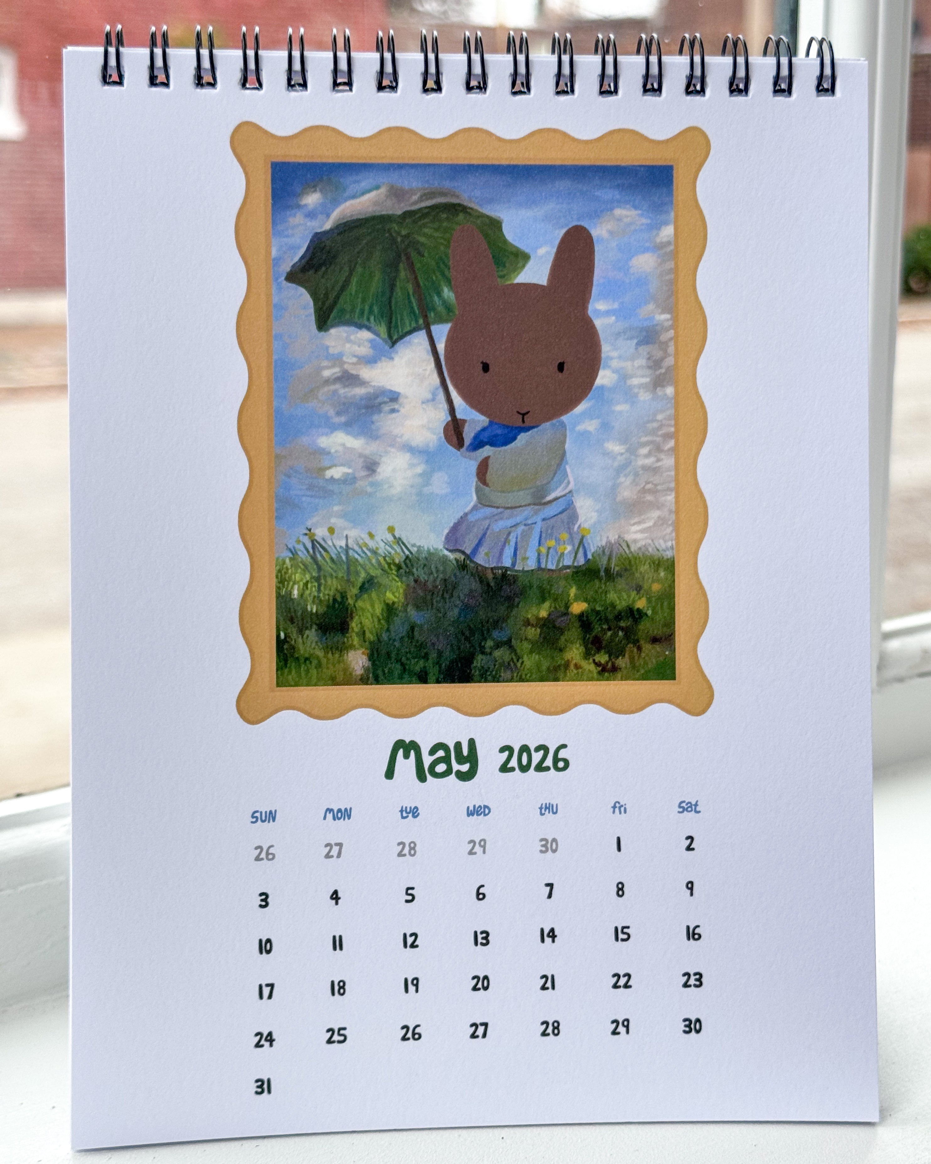 2026 Desktop Bunny Art Calendar: "Masterpieces by Claude Bunet"