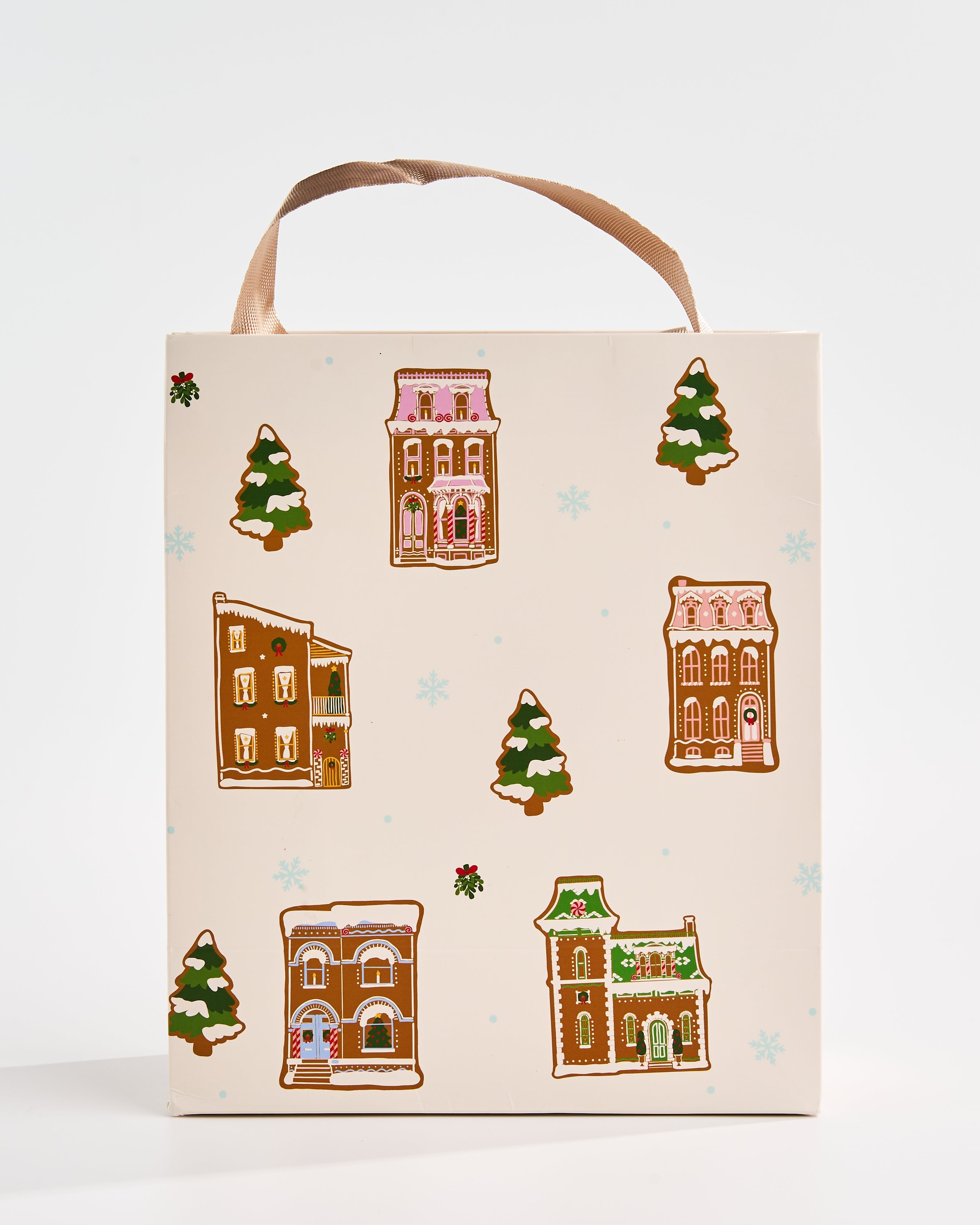 Medium Home for the Holidays Gift Bag - Gingerbread Houses